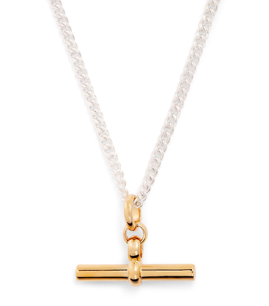 TILLY SVEAAS Giant T-Bar Curb Chain Necklace Gold Image 1