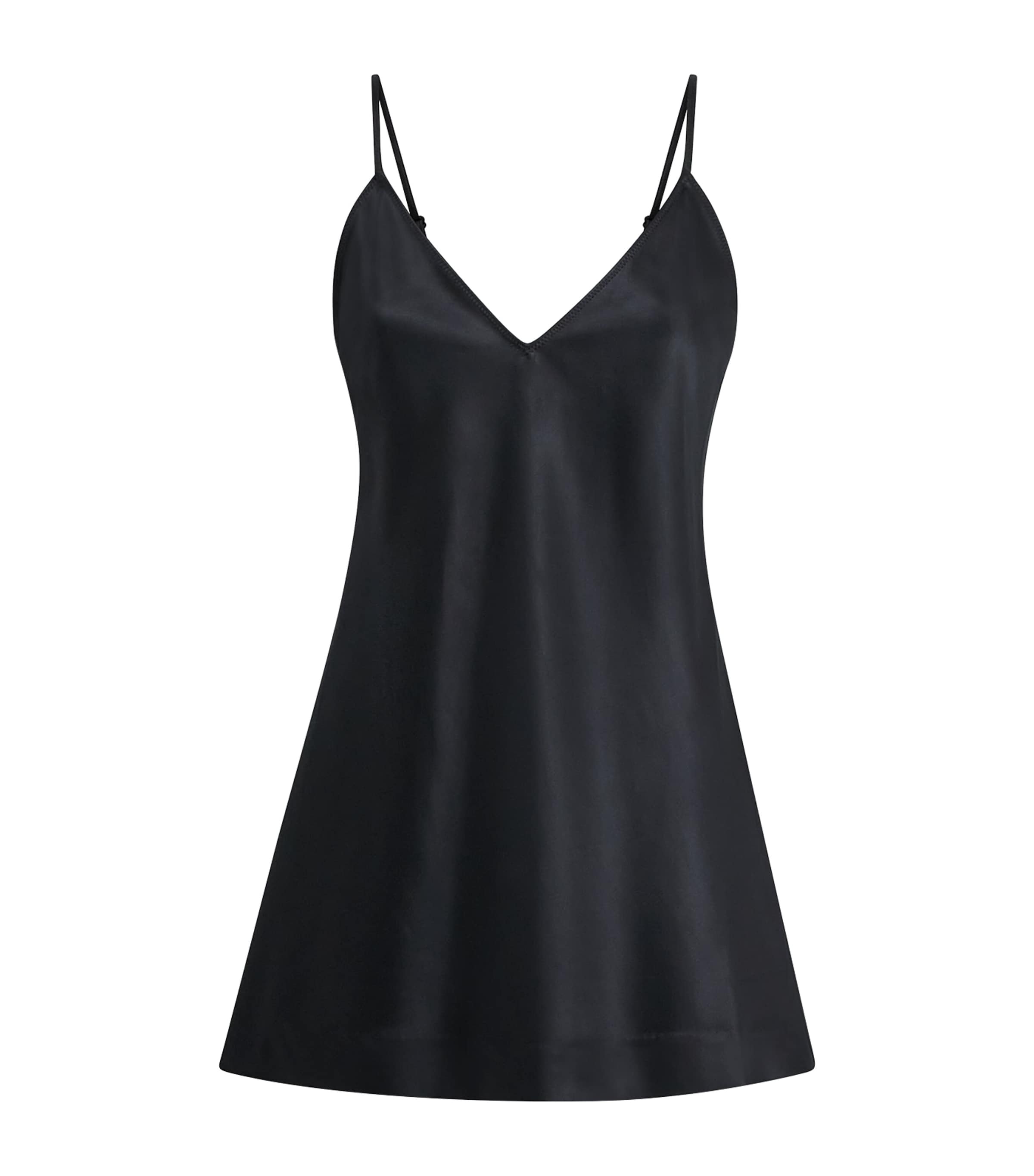 Skims Heavy Stretch Satin Cami Mini Dress In Black