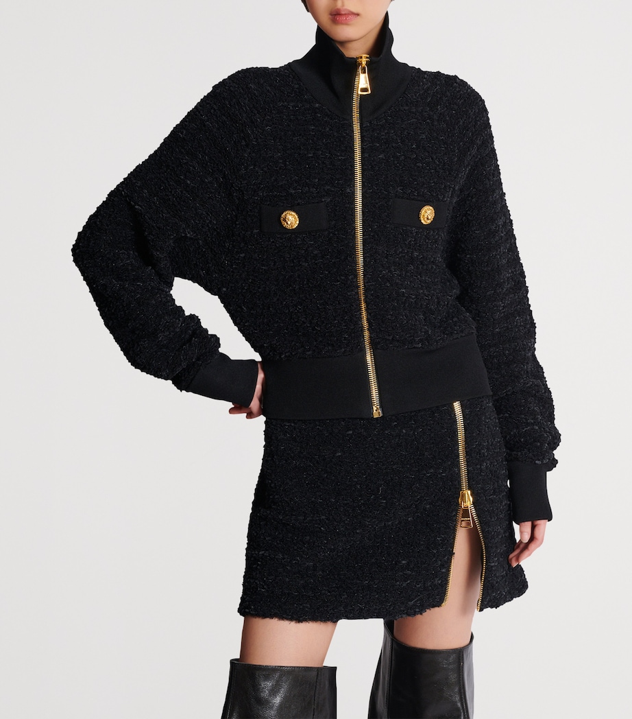 Tweed Bomber Jacket 0PA NOIR Image 4