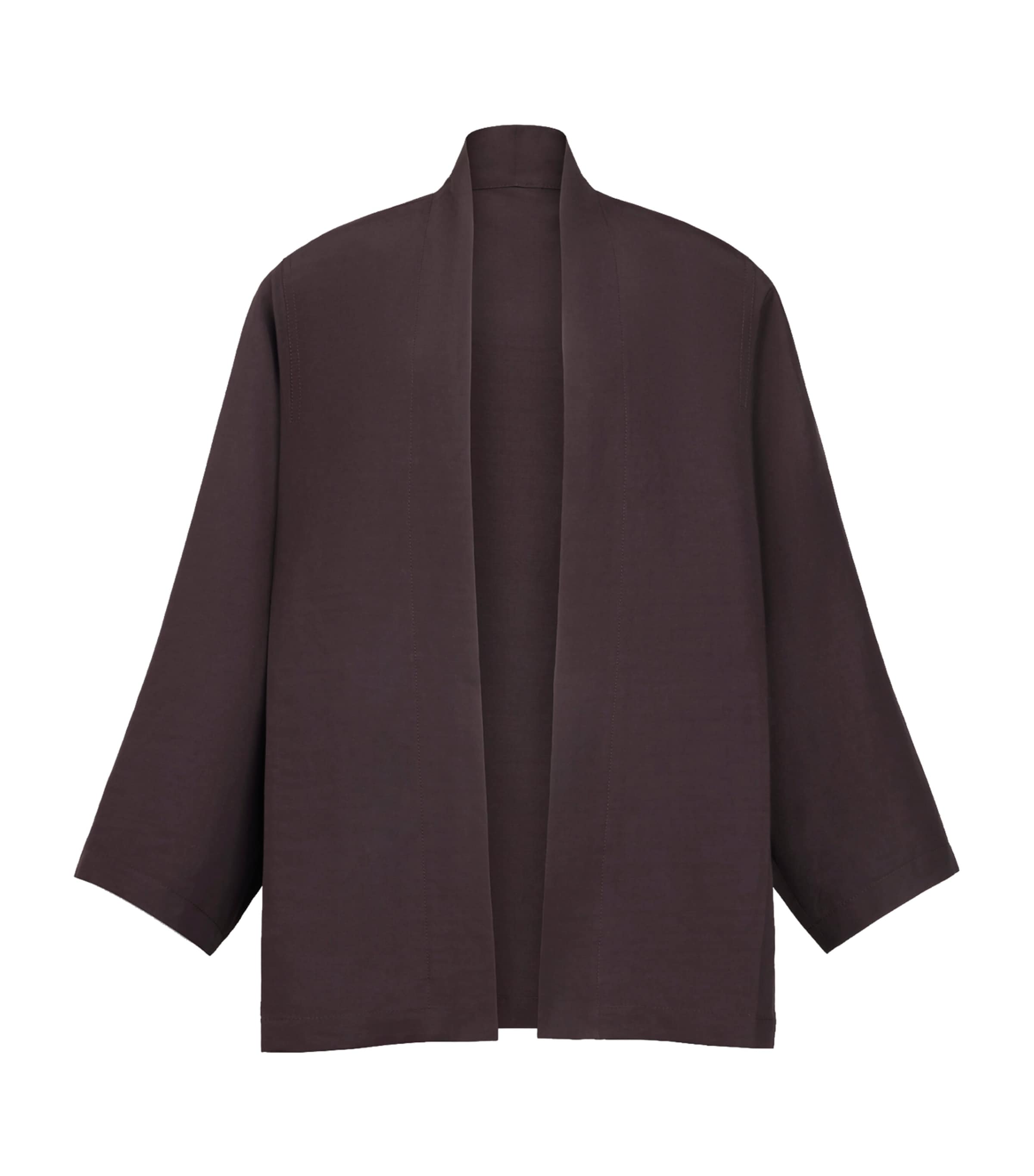 Alaïa Womens Paper-Blend Straight Jacket Aubergine Image 1