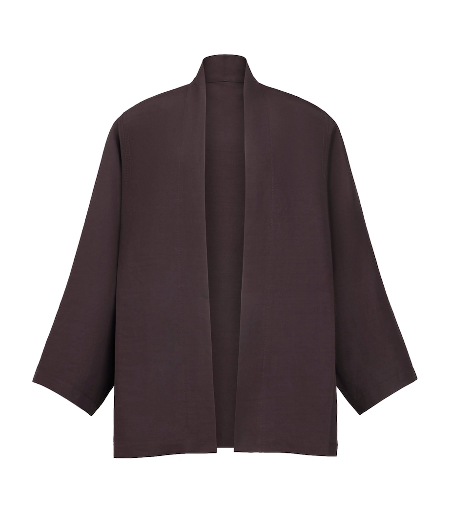 Alaïa Womens Paper-Blend Straight Jacket Aubergine Image 1