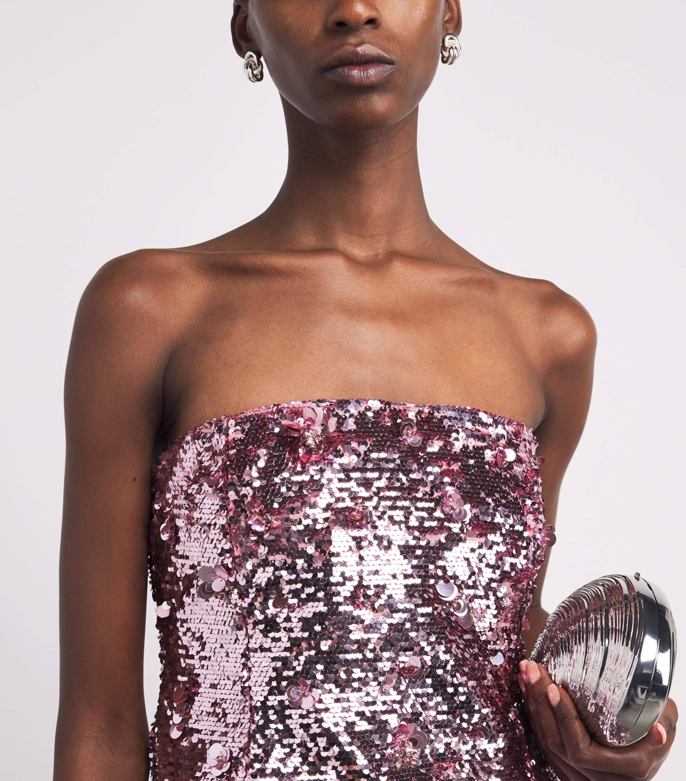 Sequin Arta Bustier Mini Dress DUSTY ROSE Image 4