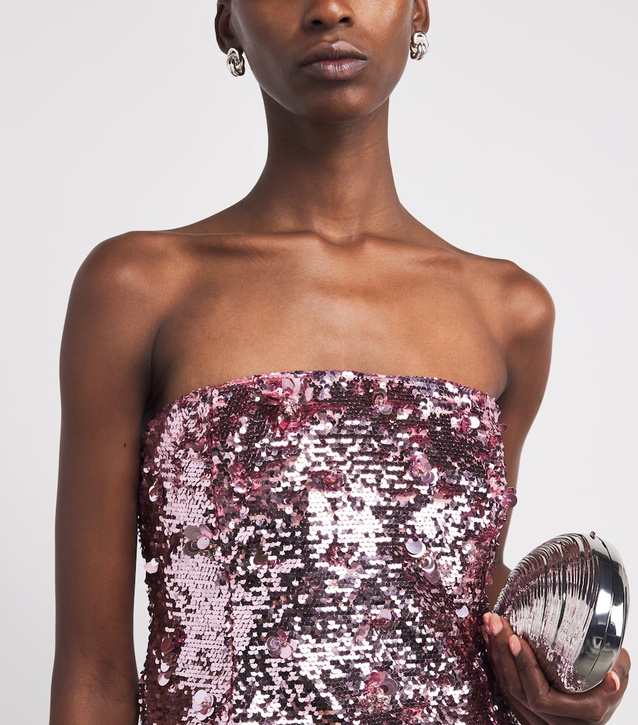 Sequin Arta Bustier Mini Dress DUSTY ROSE Image 4
