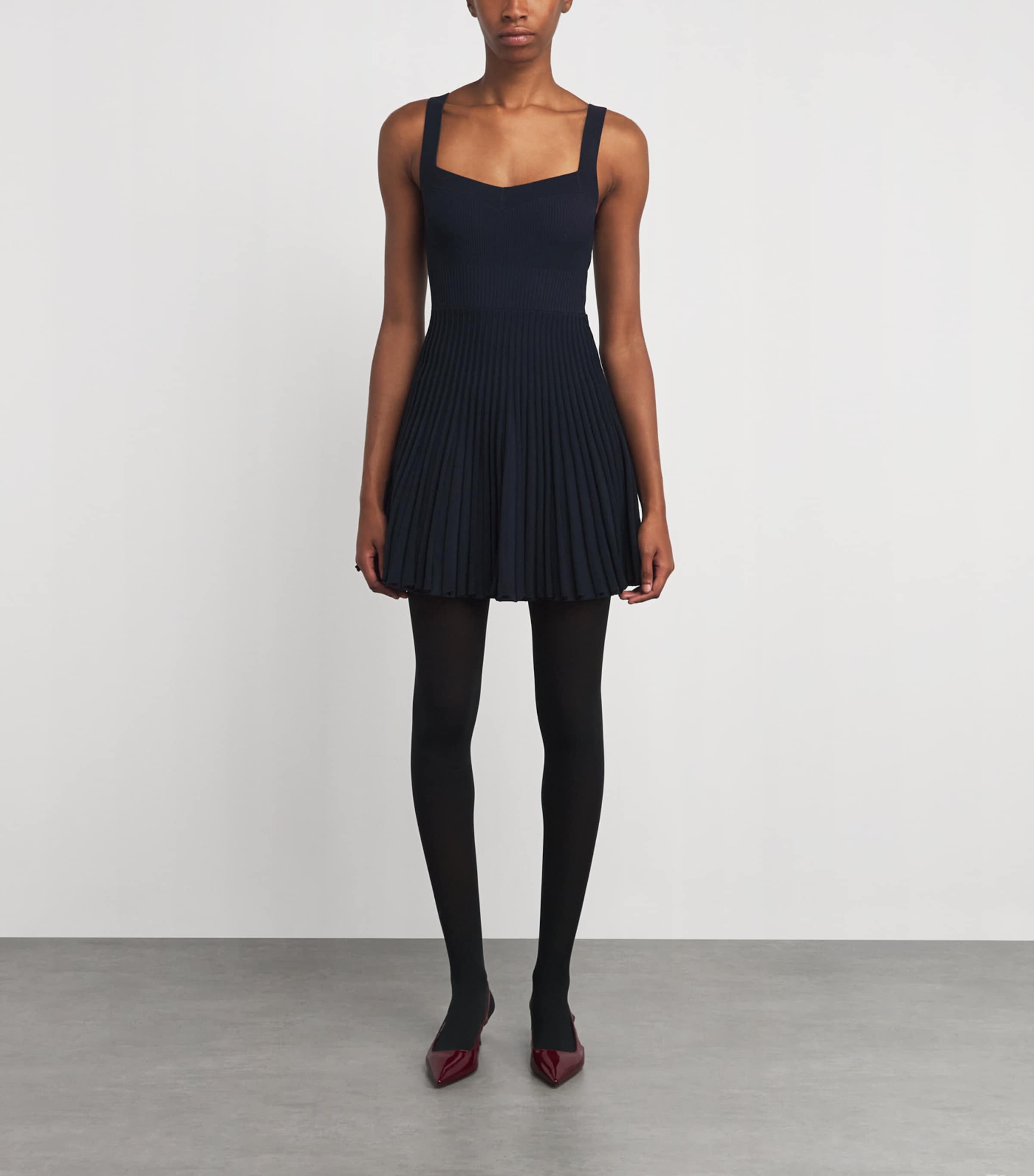 Rib-Knit Mini Dress NAVY BLUE Image 3