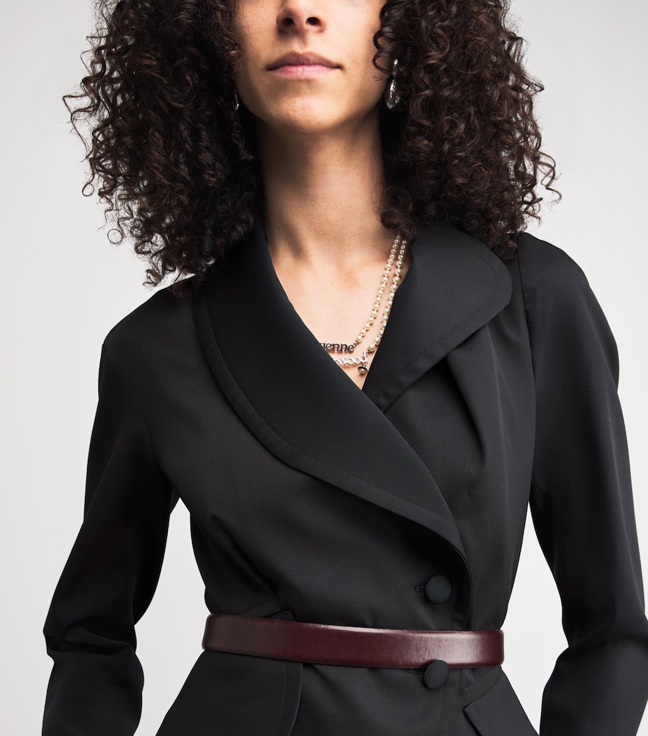 Wool Asymmetric Stormy Jacket BLACK Image 6