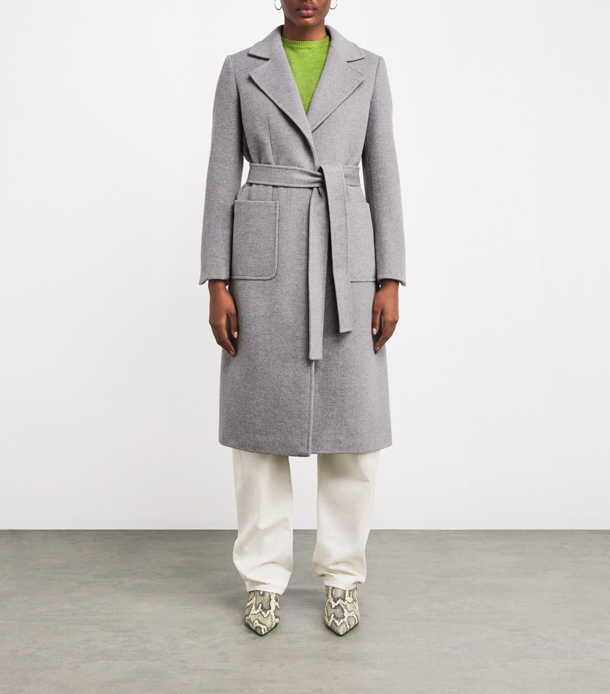Wool Belted Coat MELANGE GREY Image 3