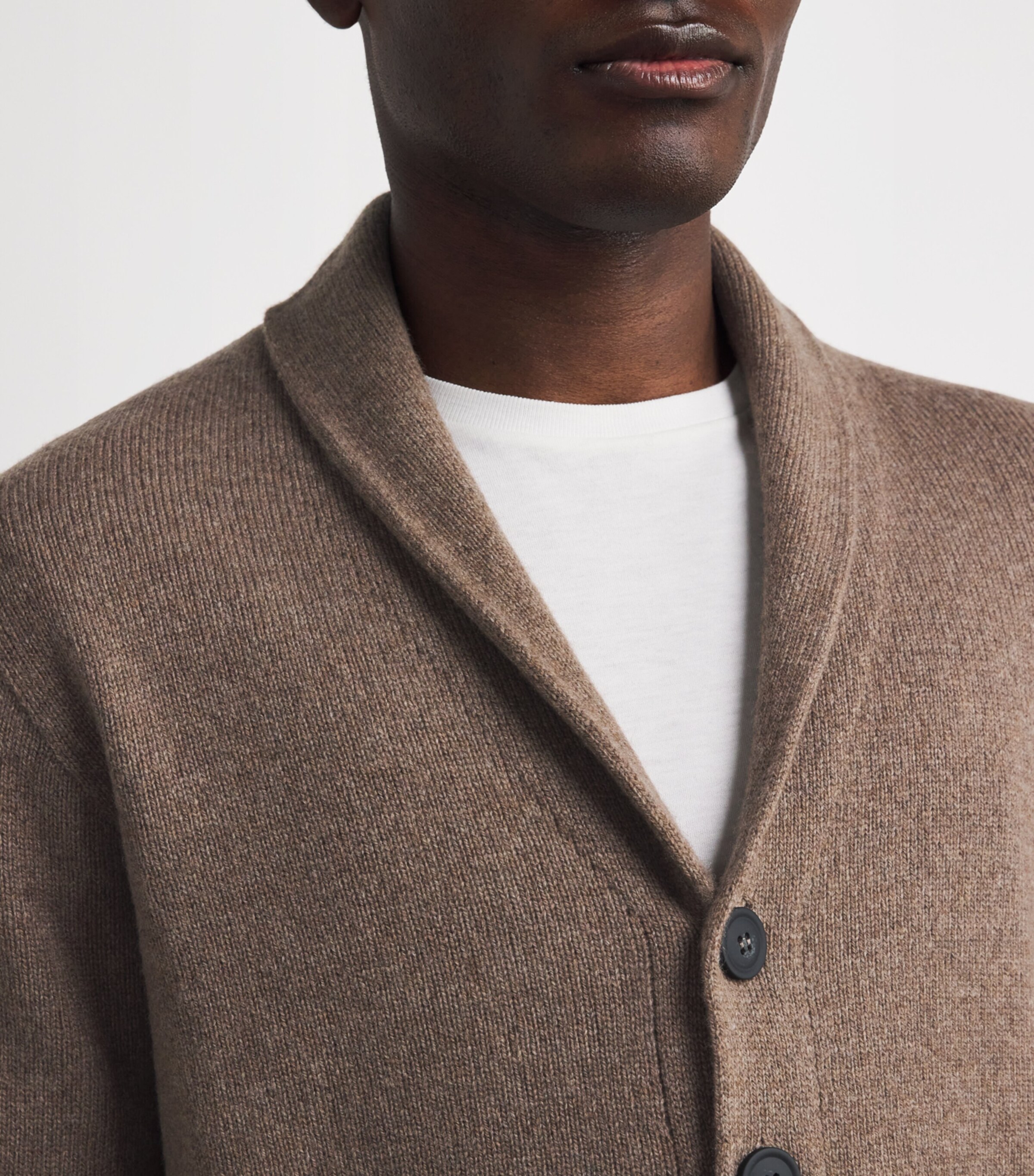 John Smedley Brown Eco Cashmere Shawl Collar Rockford Cardigan