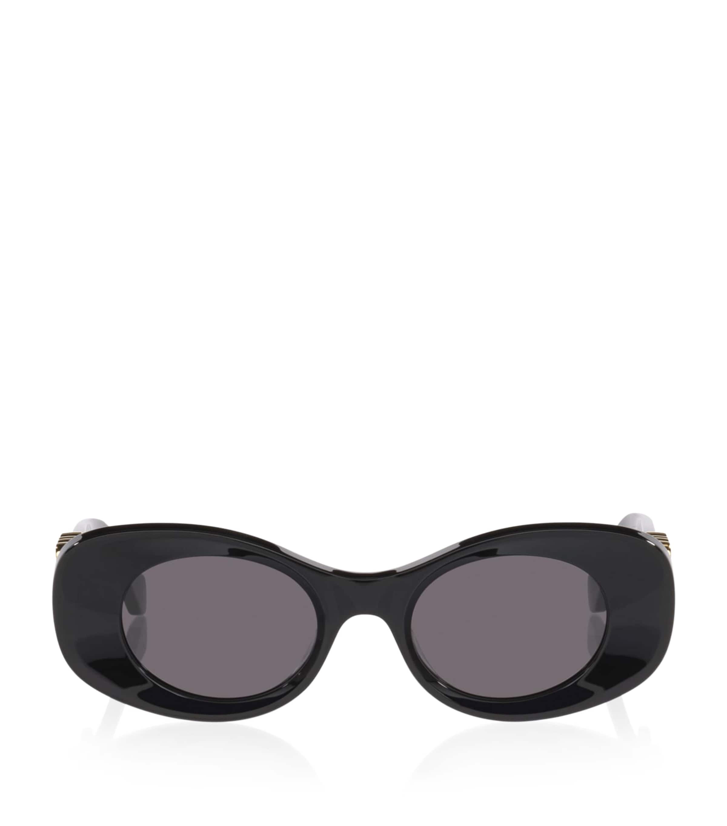 LOEWE Anagram Bevelled Oval Sunglasses Black Image 1