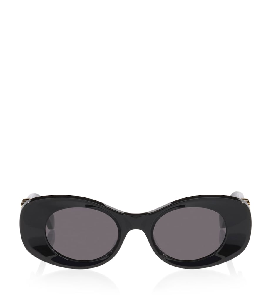 LOEWE Anagram Bevelled Oval Sunglasses Black Image 1