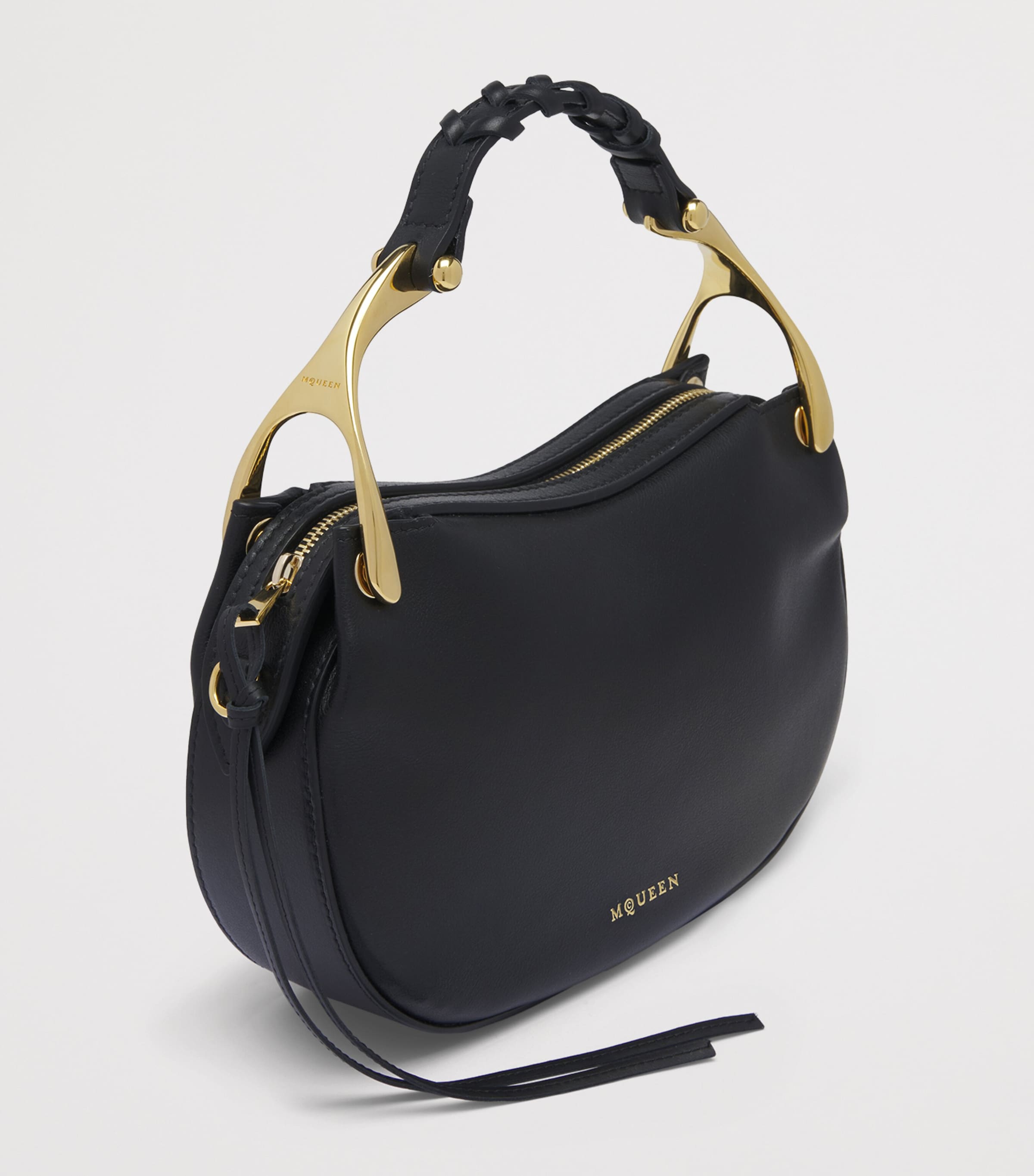 McQueen Mini Leather Wishbone Top-Handle Bag Image 5