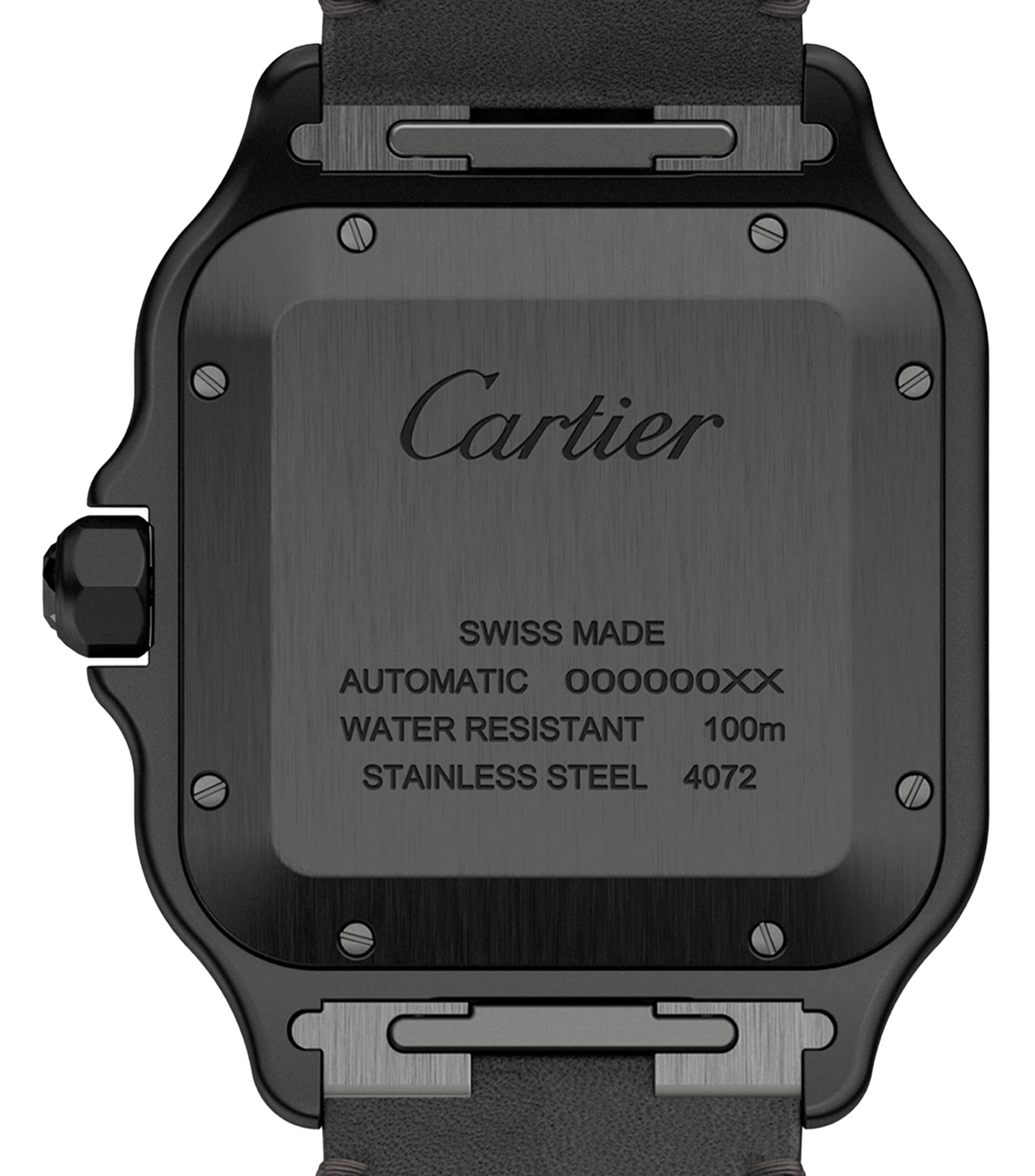 Stainless Steel Santos de Cartier Watch 39.8mm BLACK Image 7
