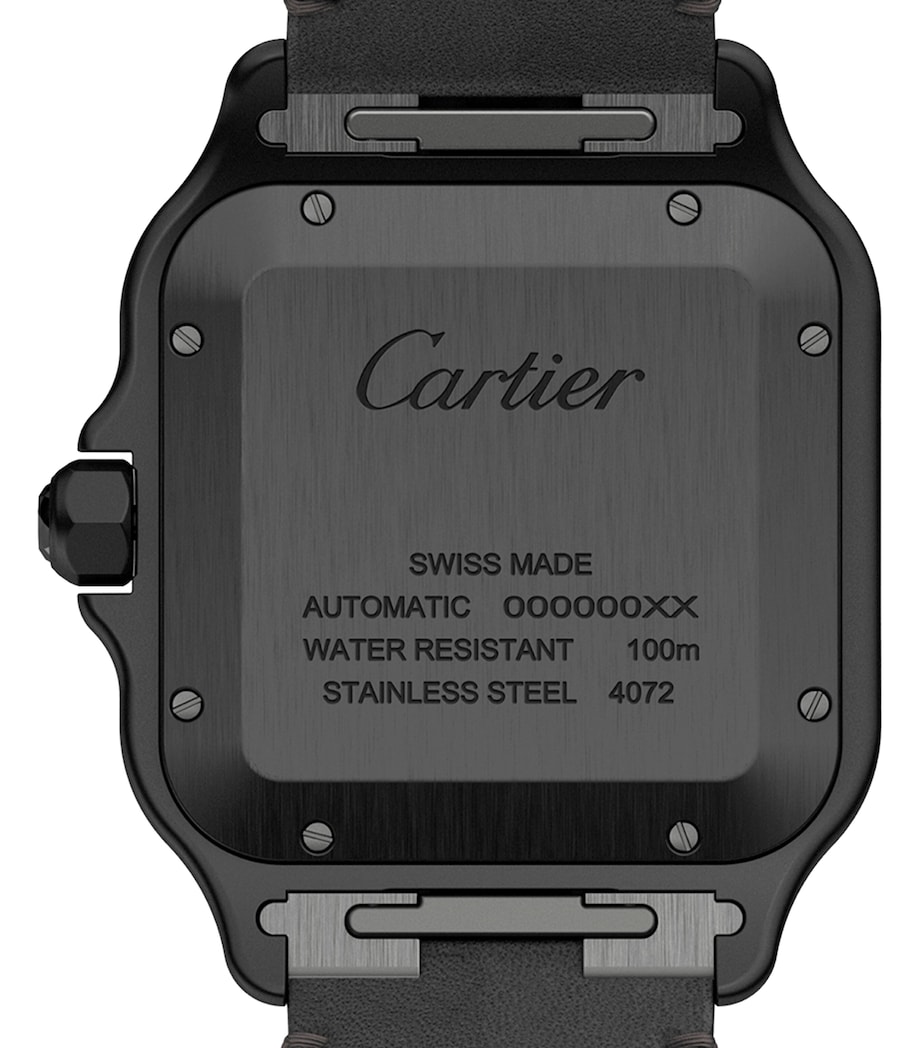 Stainless Steel Santos de Cartier Watch 39.8mm BLACK Image 7