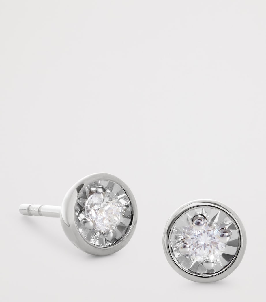 Monica Vinader Sterling Silver and Diamond Stud Earrings Sterling Silver Image 2