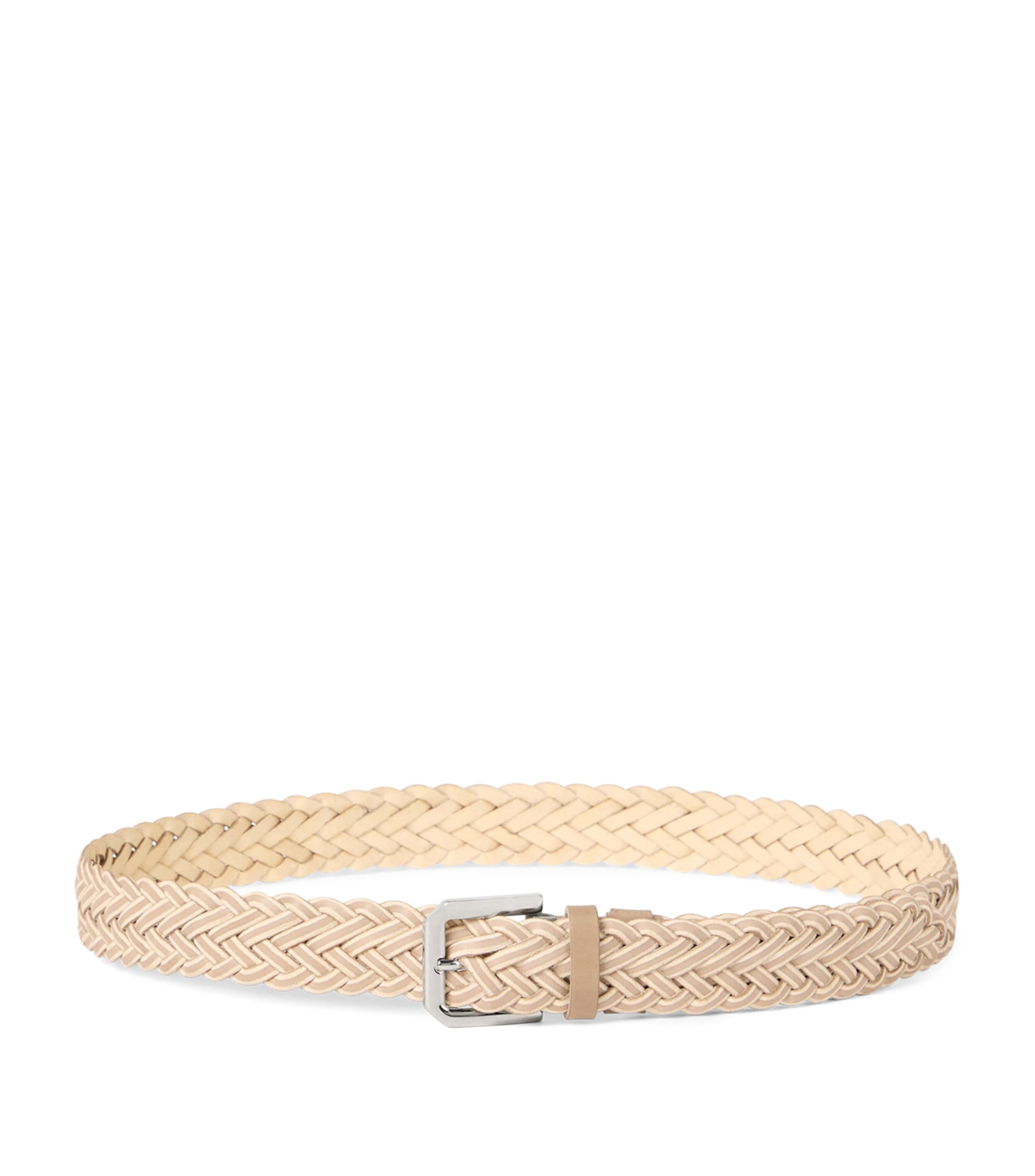 Brunello Cucinelli Braided Two-tone Belt In White