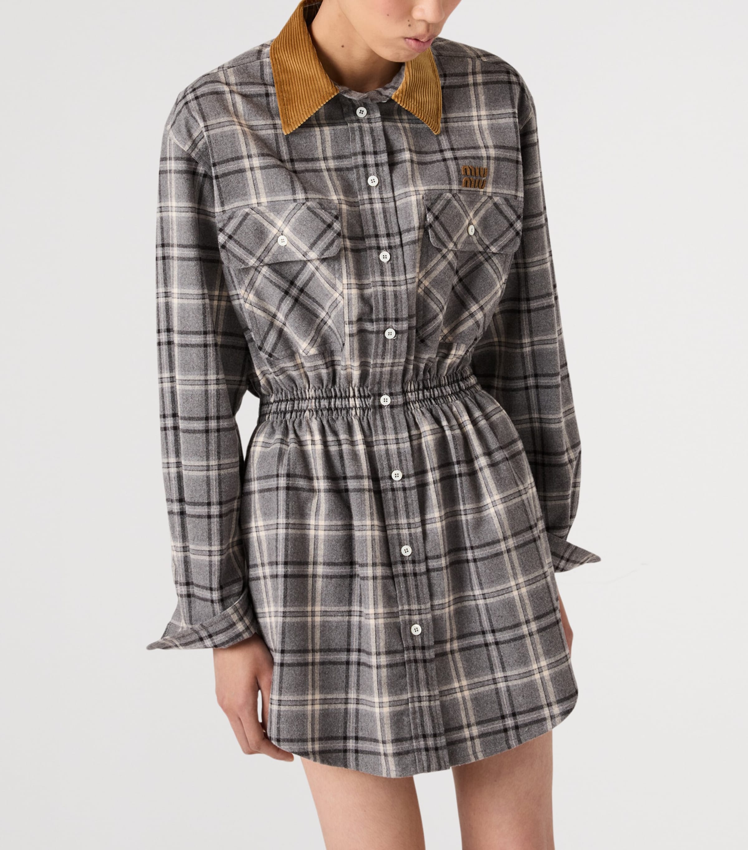 Cotton Flannel Mini Dress F0480 Image 5