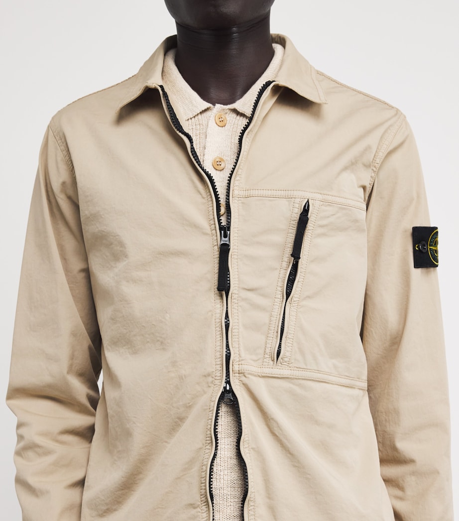 Stretch-Supima Cotton Twill Overshirt V009A Image 6