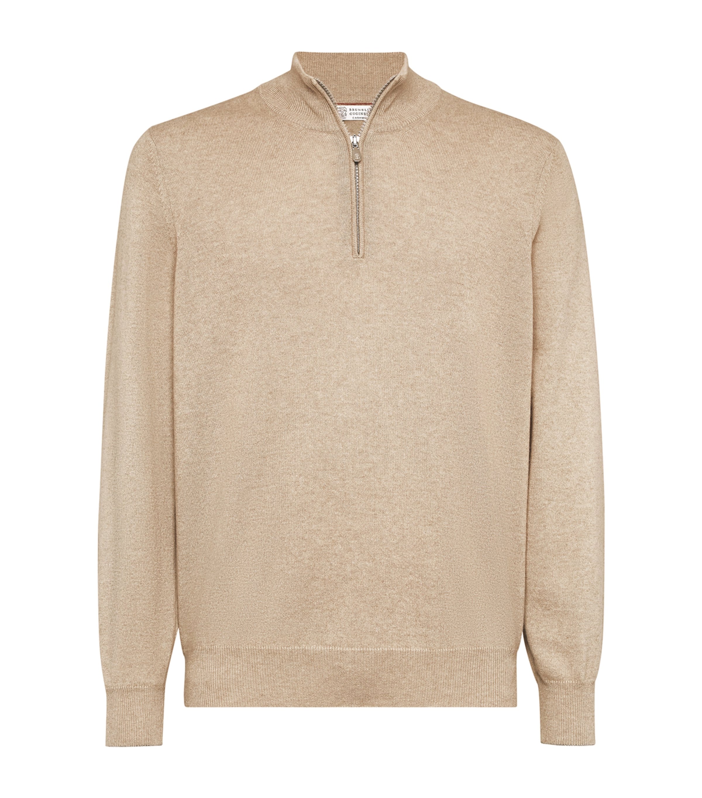 Brunello Cucinelli Cashmere Half-zip Sweater In Neutral