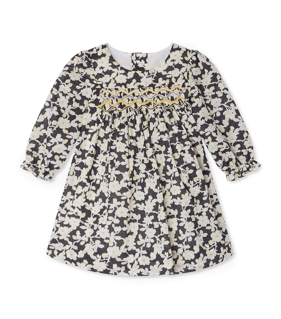 Cotton Smocked Floral Dress (24-36 Months) FLEURS NOIR Image 1