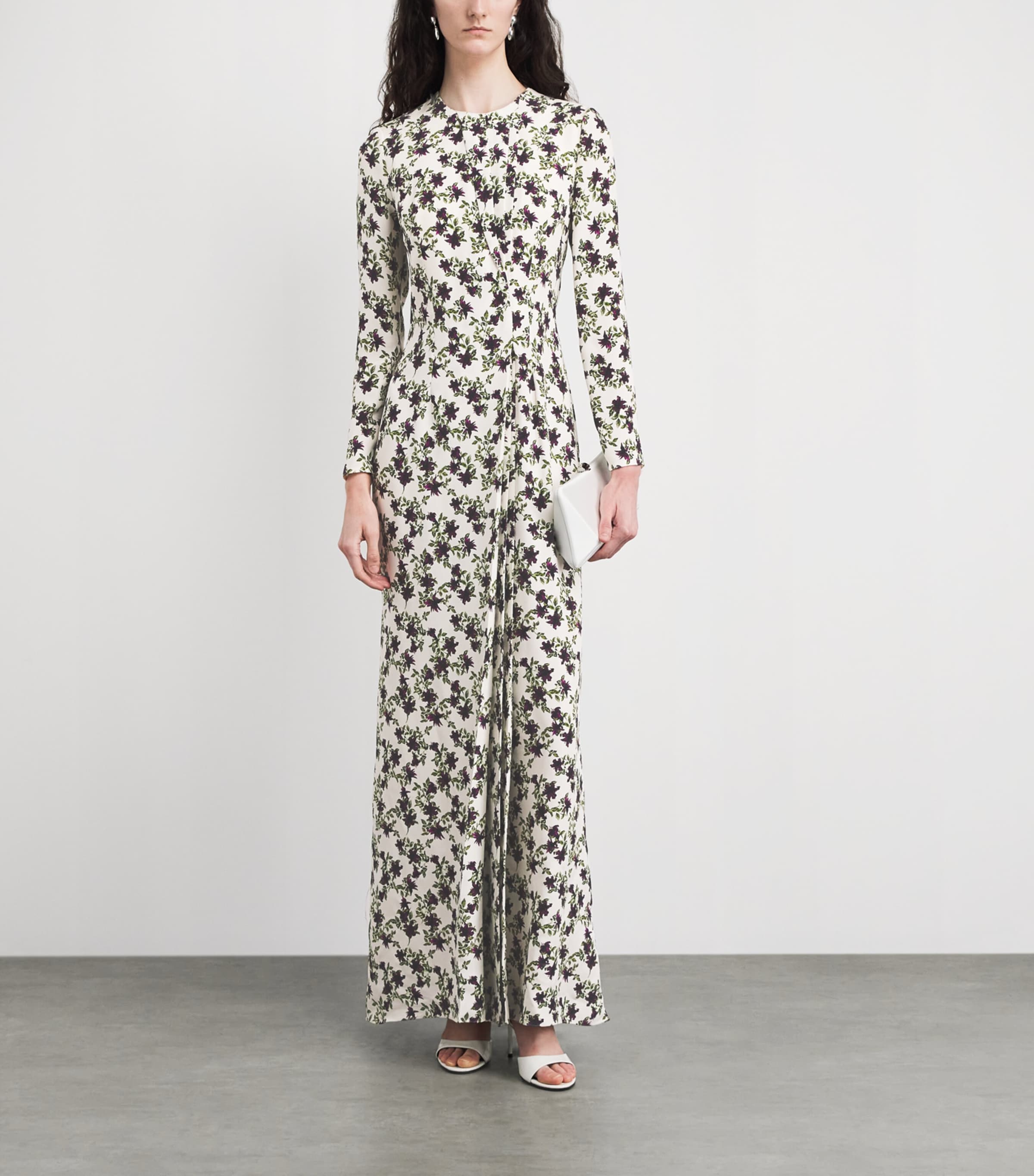 Emilia Wickstead Womens Silk Floral Silverio Maxi Dress Prpl/olv On Ivry Image 2