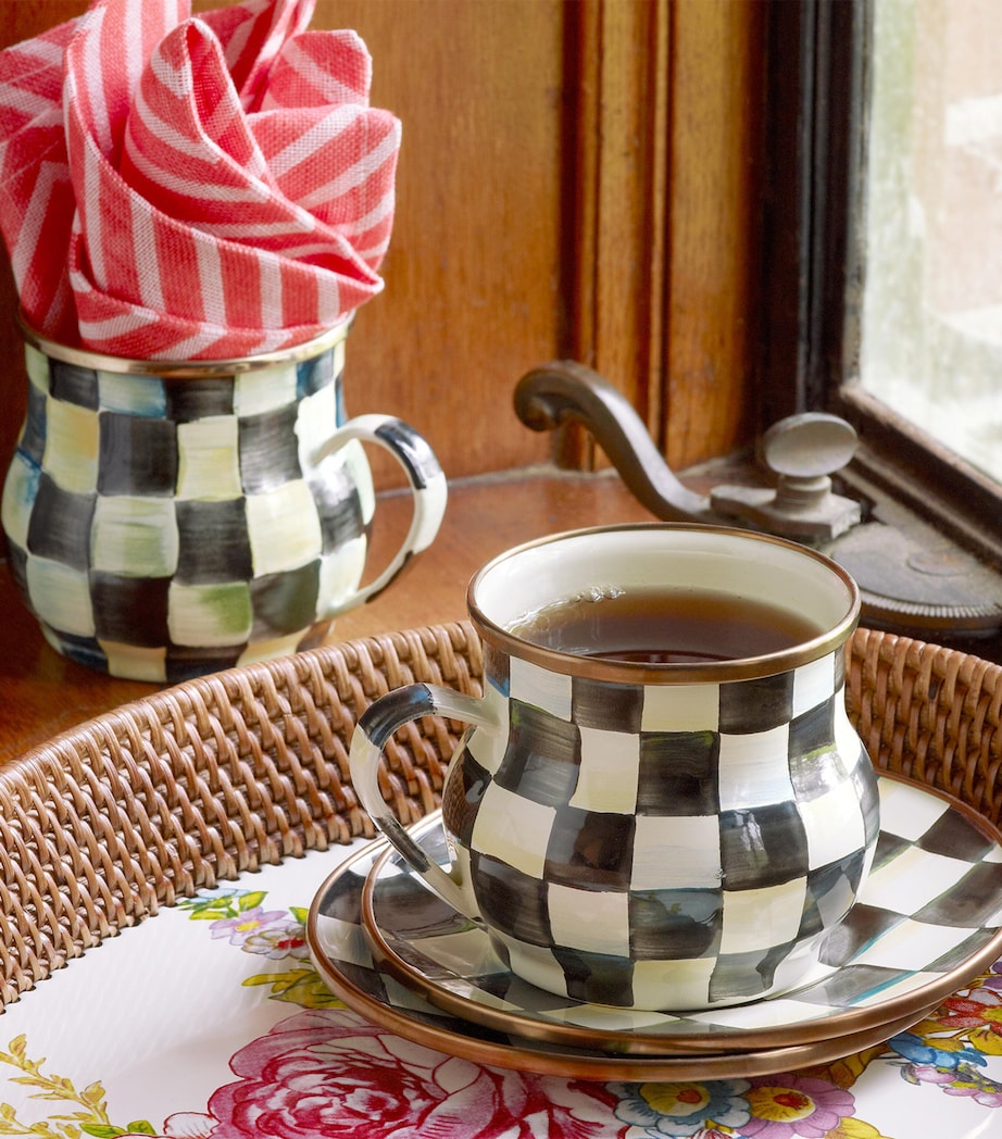 Courtly Check Enamel Mug BLACK Image 4