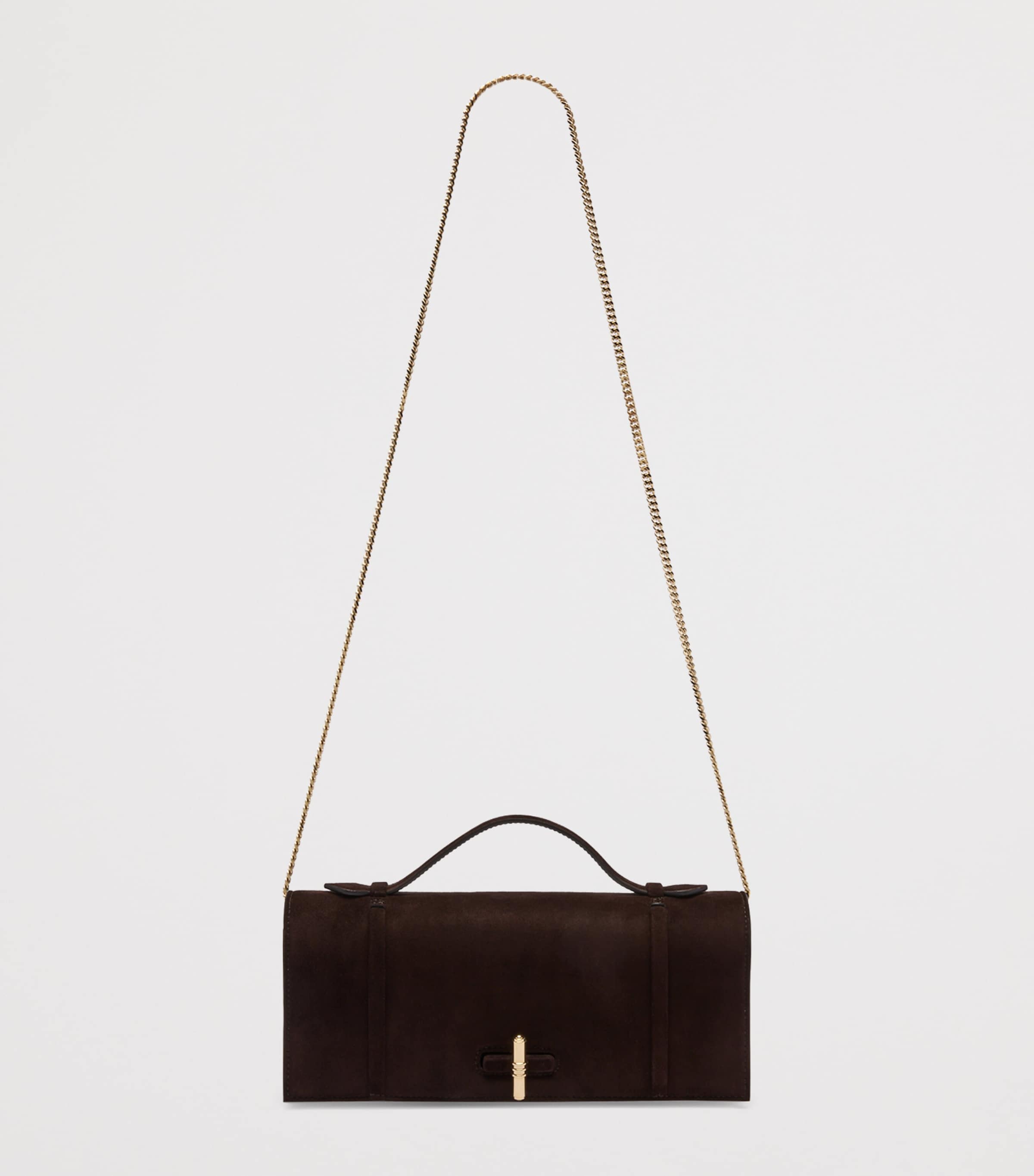 Suede May Clutch Bag EBONY Image 5