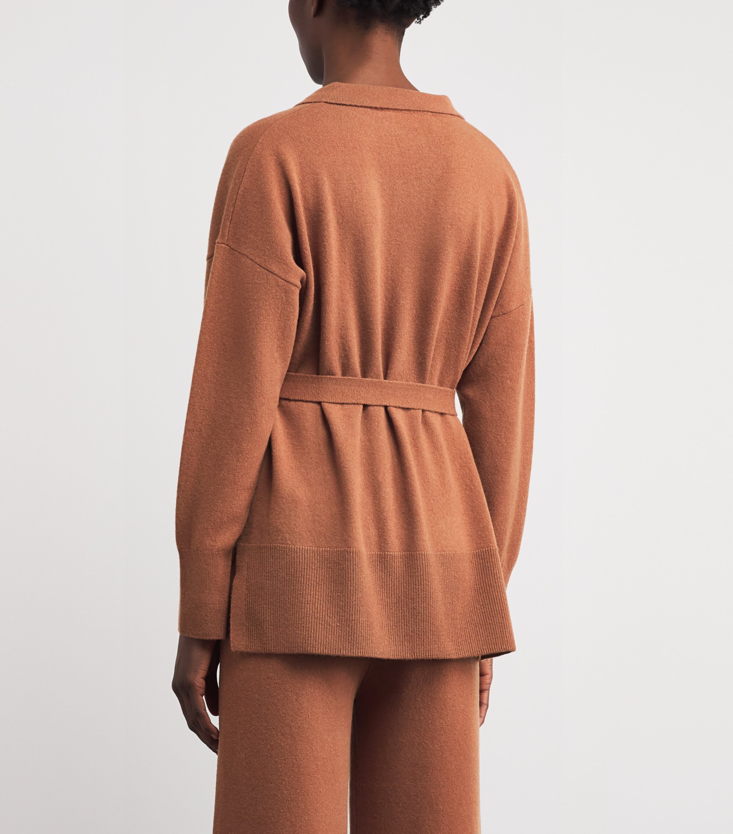 Yves Salomon Womens Merino Wool Belted Sweater Image 5