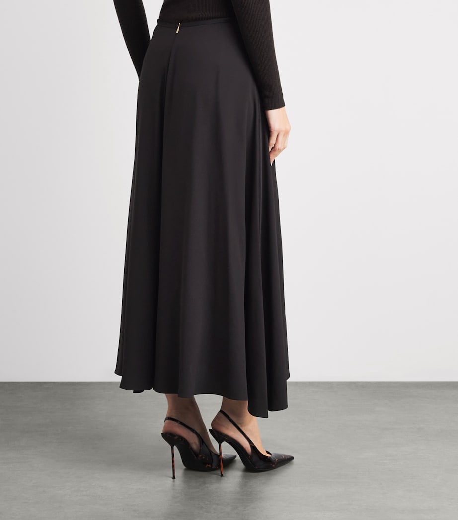 Agnona Womens High-Rise Maxi Skirt Dark Brown Ebony Image 5