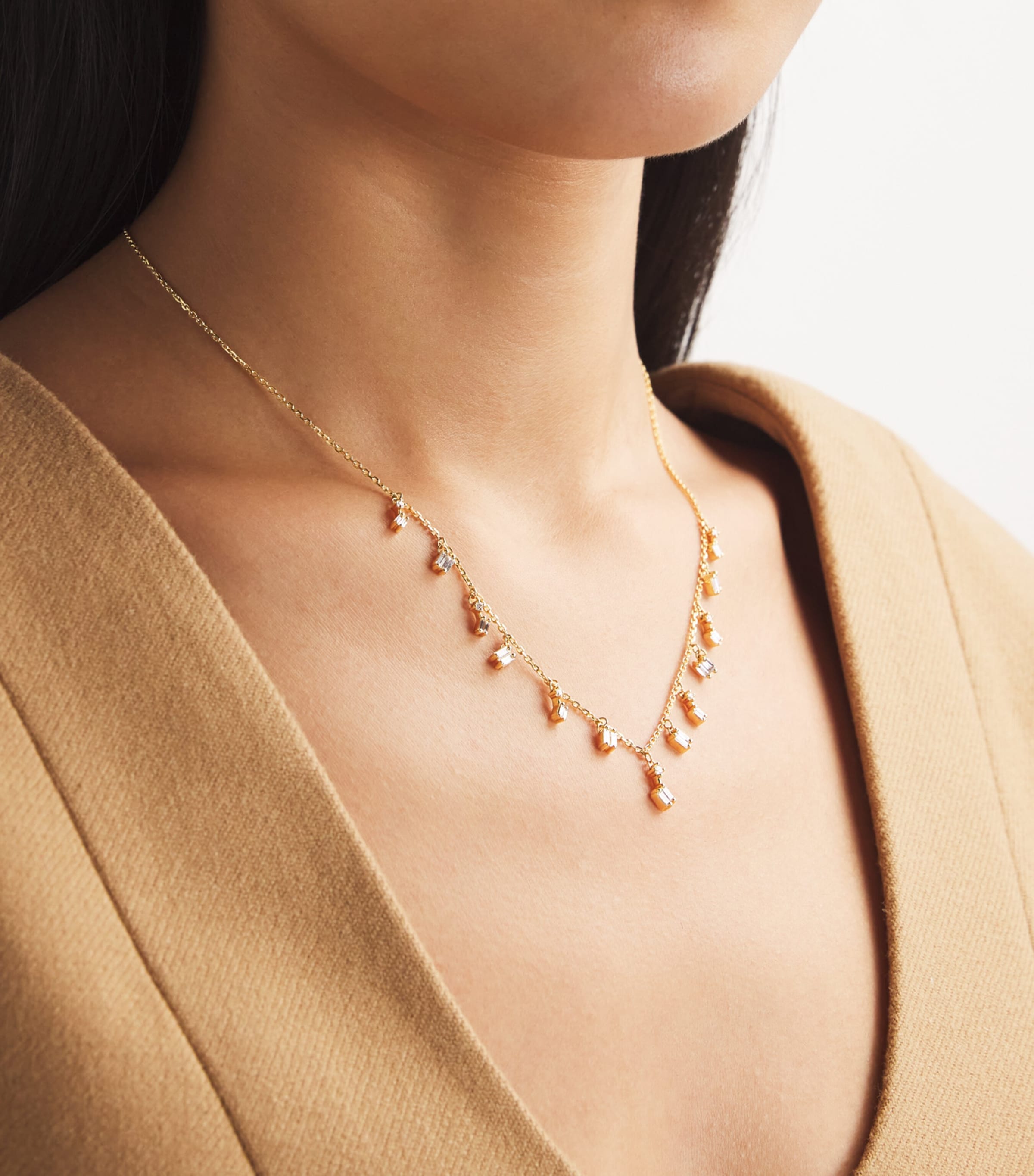 Yellow Gold and Diamond Classic Fireworks Cascade Necklace 18K YG/WD Image 2