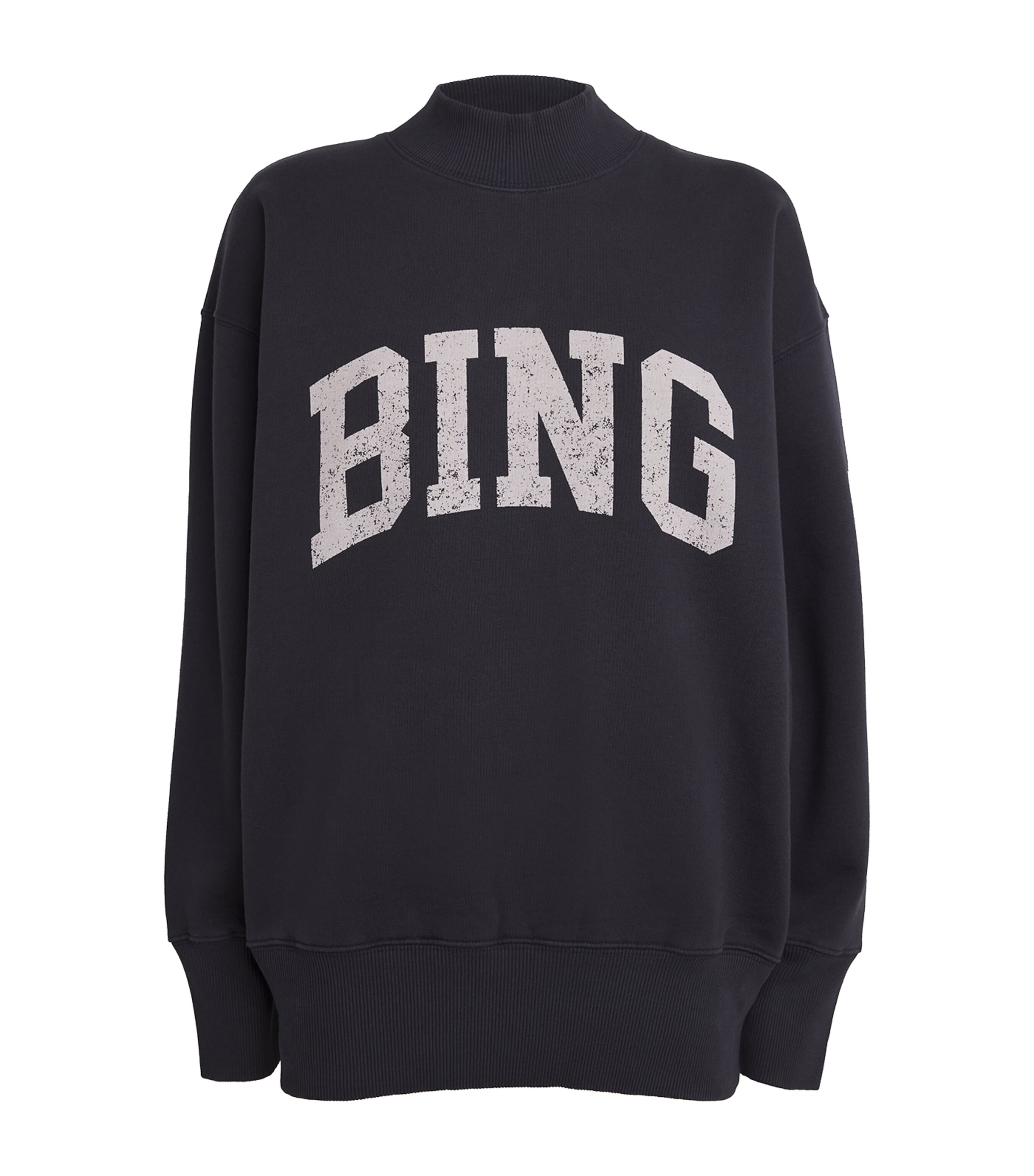 Anine Bing Cotton Bradie Sweatshirt In Navy