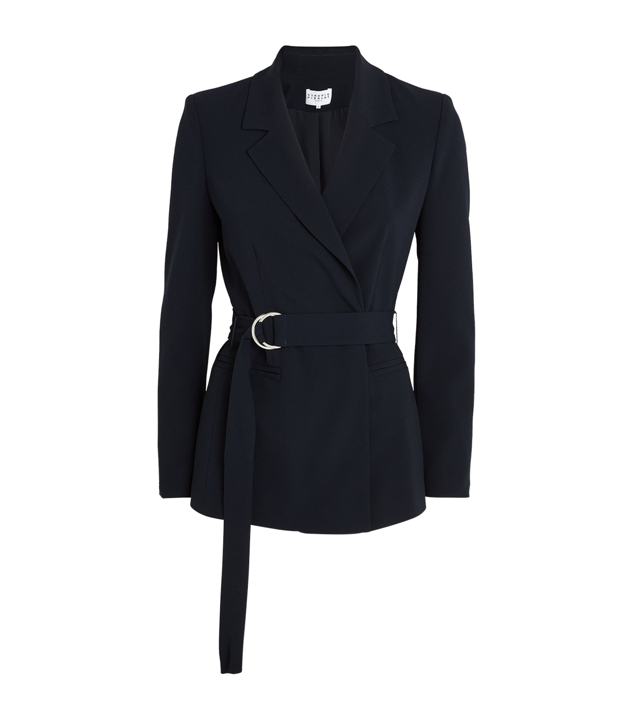 Claudie Pierlot Belted Tailored Blazer In Blue