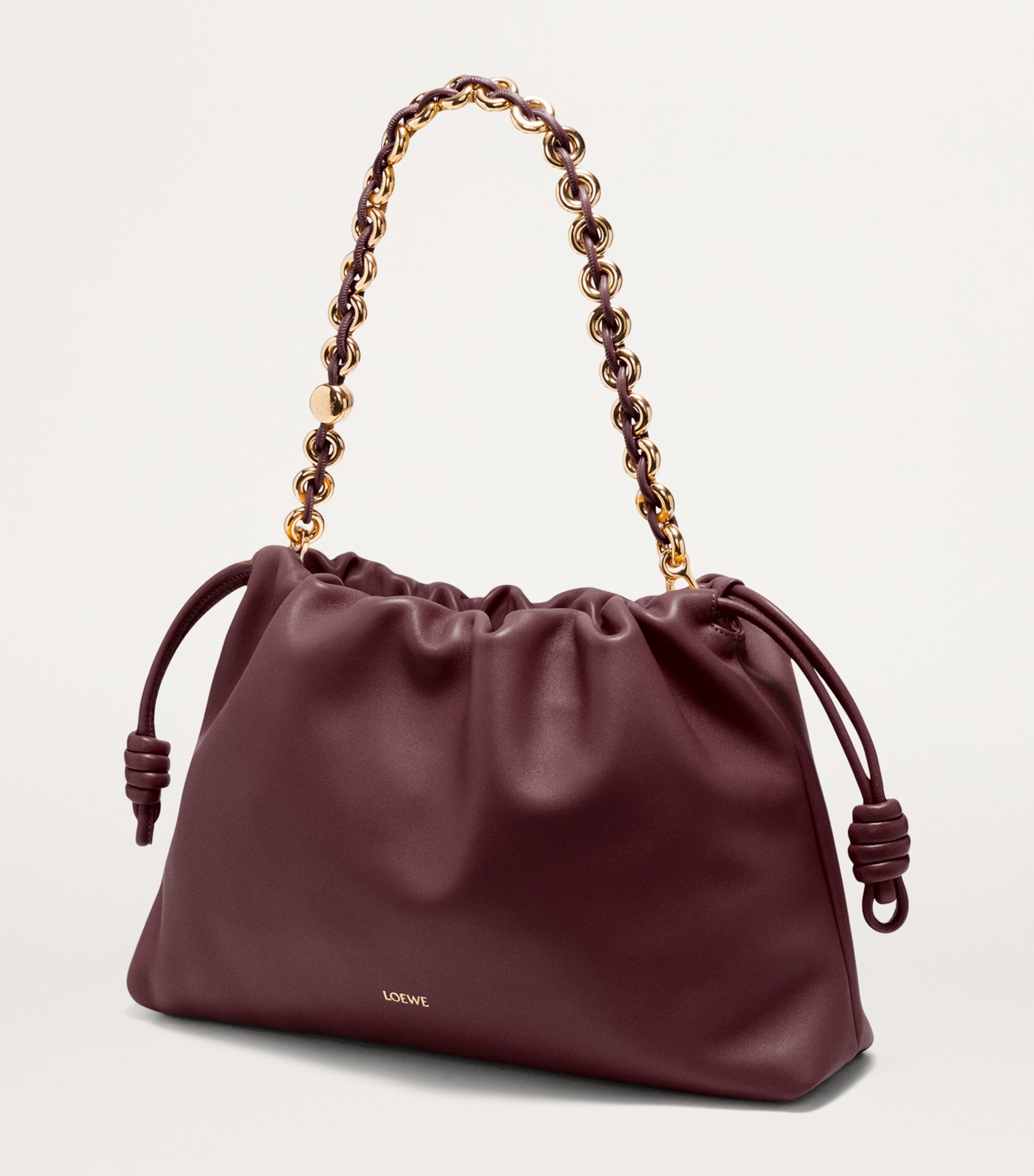 LOEWE Large Leather Flamenco Purse Dark Burgundy Image 3