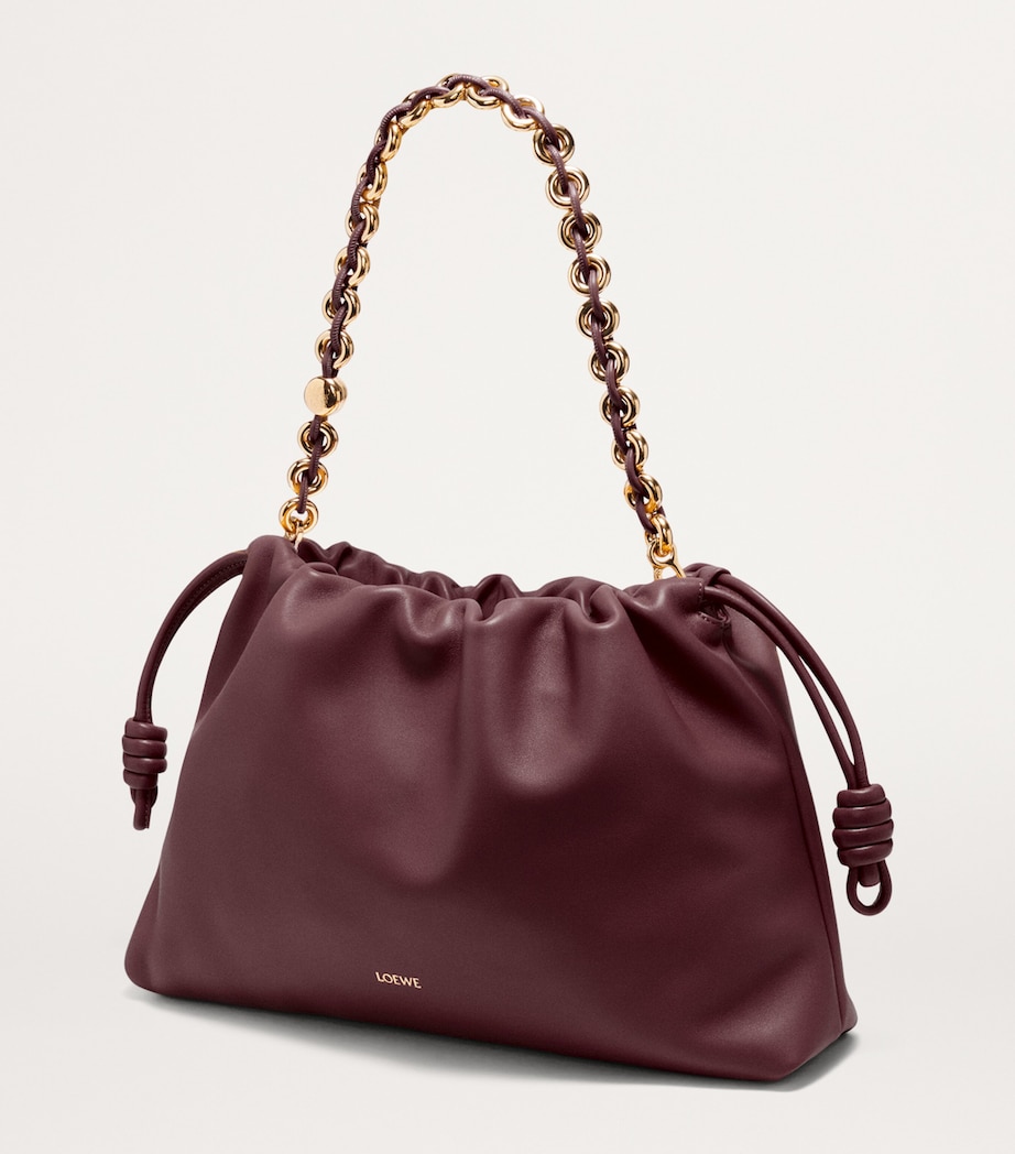 LOEWE Large Leather Flamenco Purse Dark Burgundy Image 3