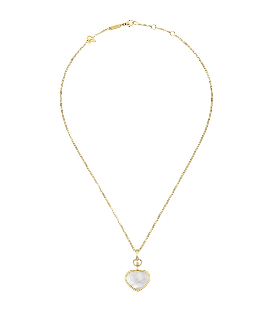 Yellow Gold, Diamond and Mother-of-Pearl Happy Hearts Pendant Necklace 18K YELLOW GOLD Image 1