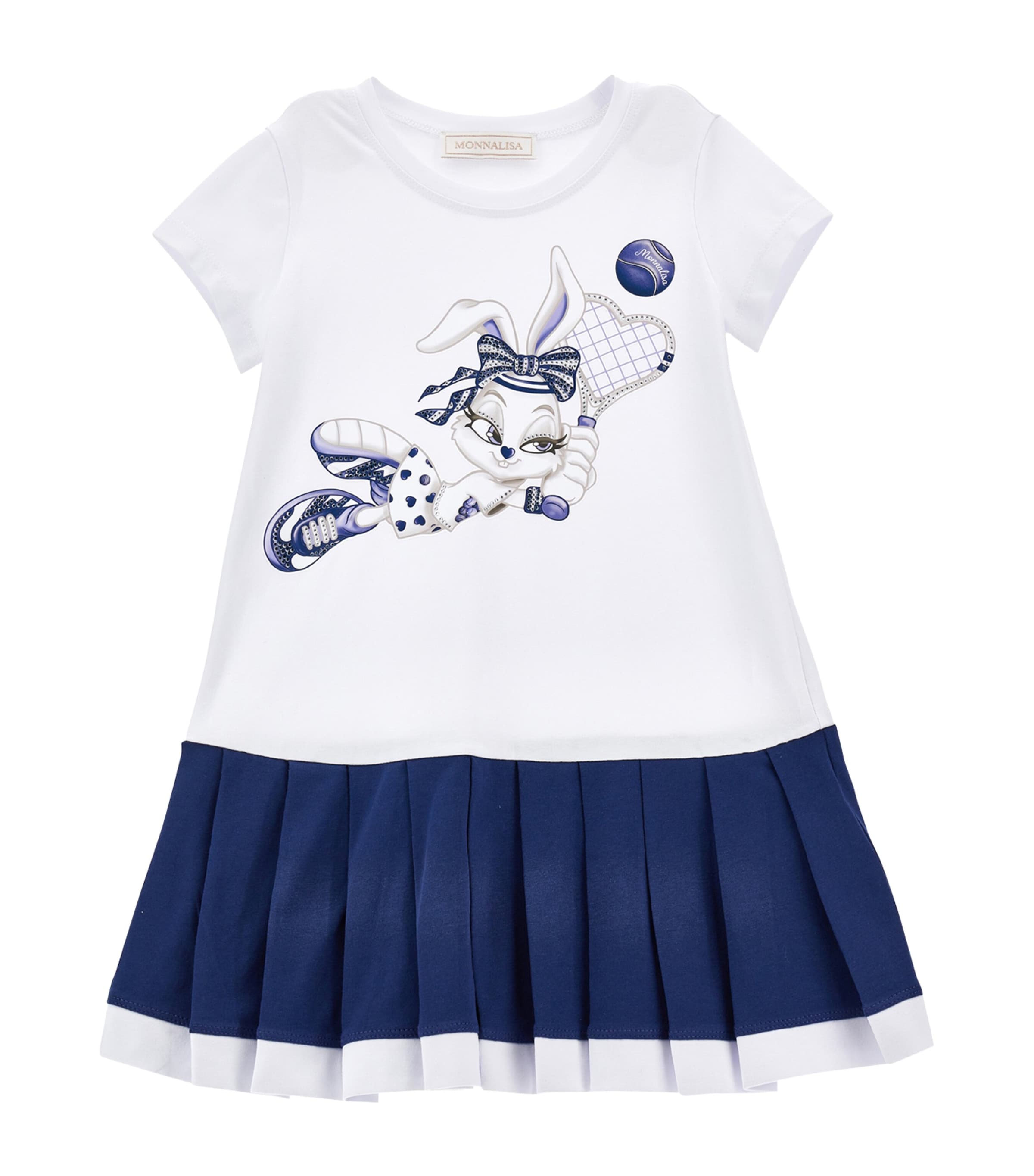 Monnalisa Zweifarbiges Kleid Mit Glam-print