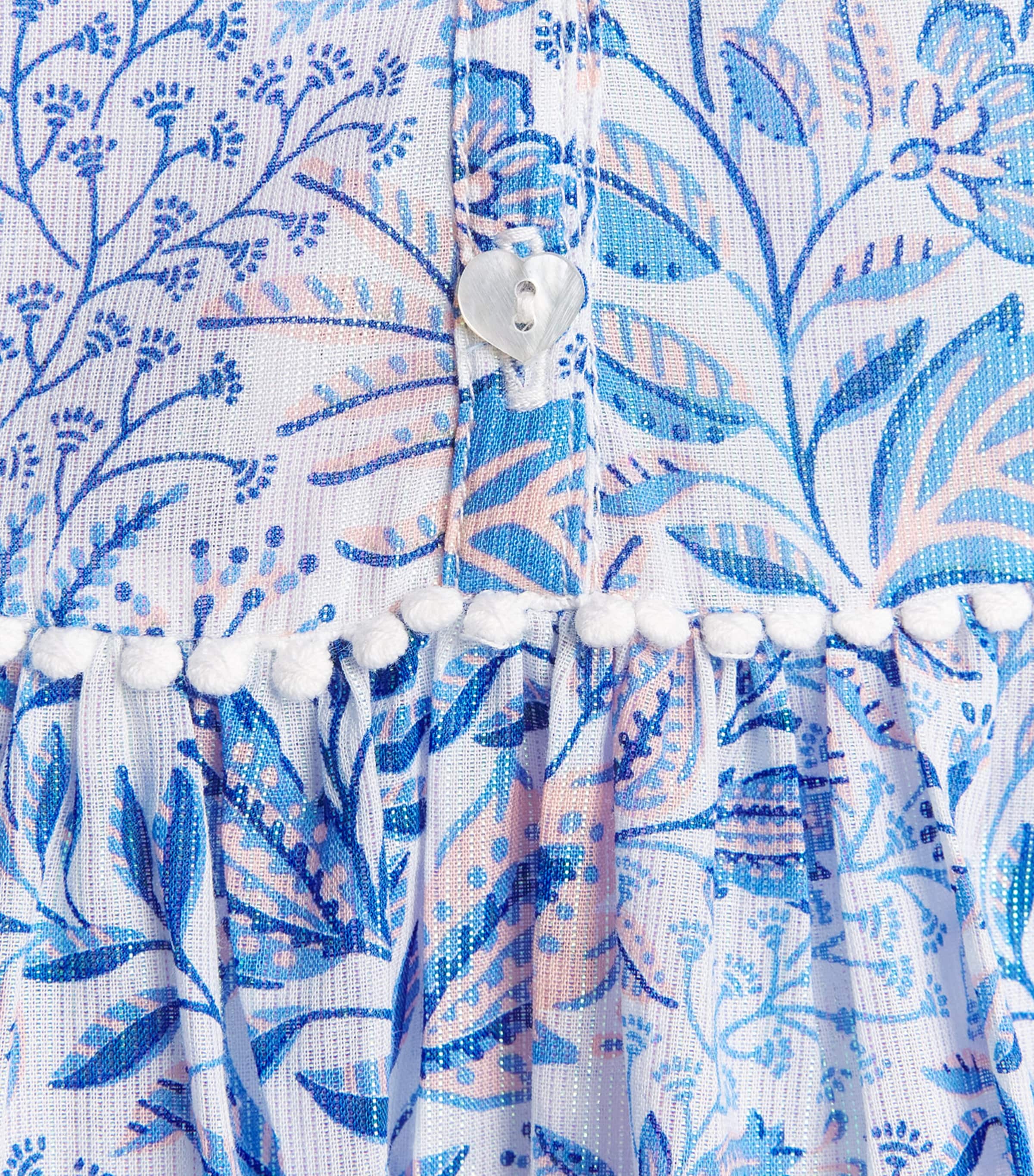 Poupette St Barth Kids Printed Billie Mini Dress (4-12 Years) Blue Palmarosa Image 3