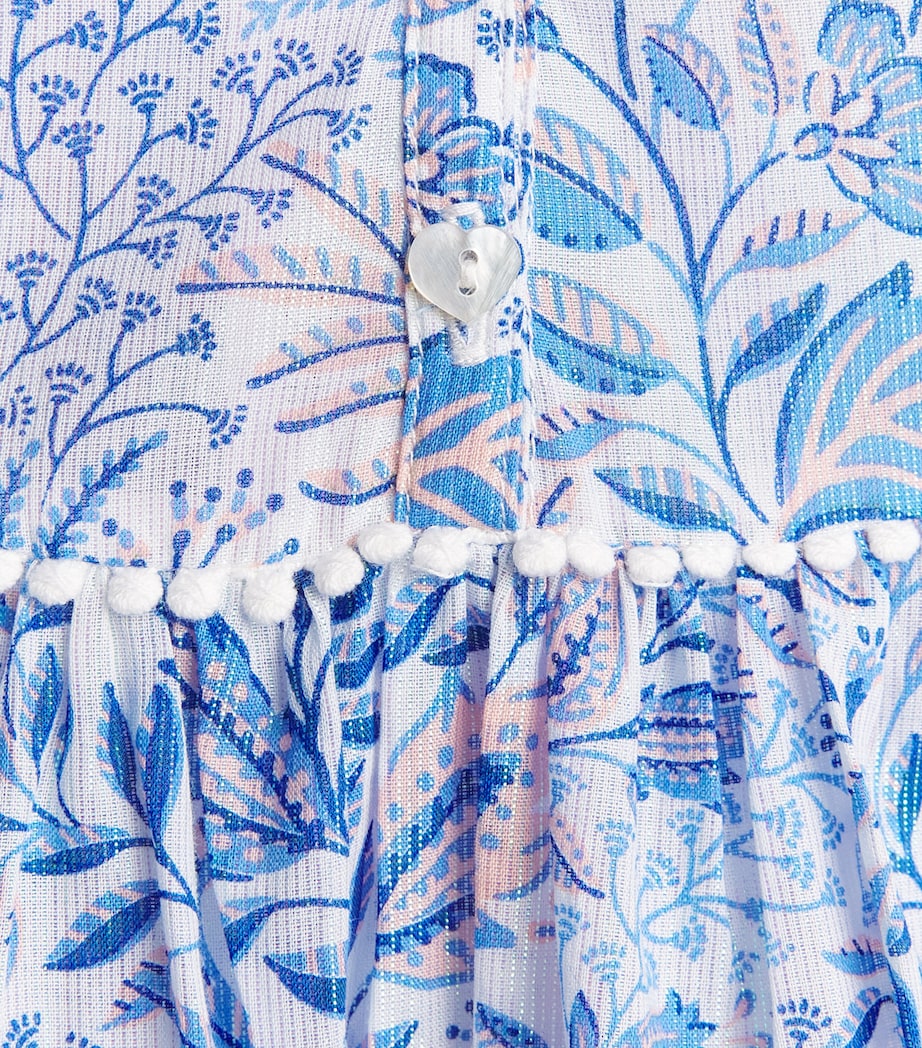 Poupette St Barth Kids Printed Billie Mini Dress (4-12 Years) Blue Palmarosa Image 3