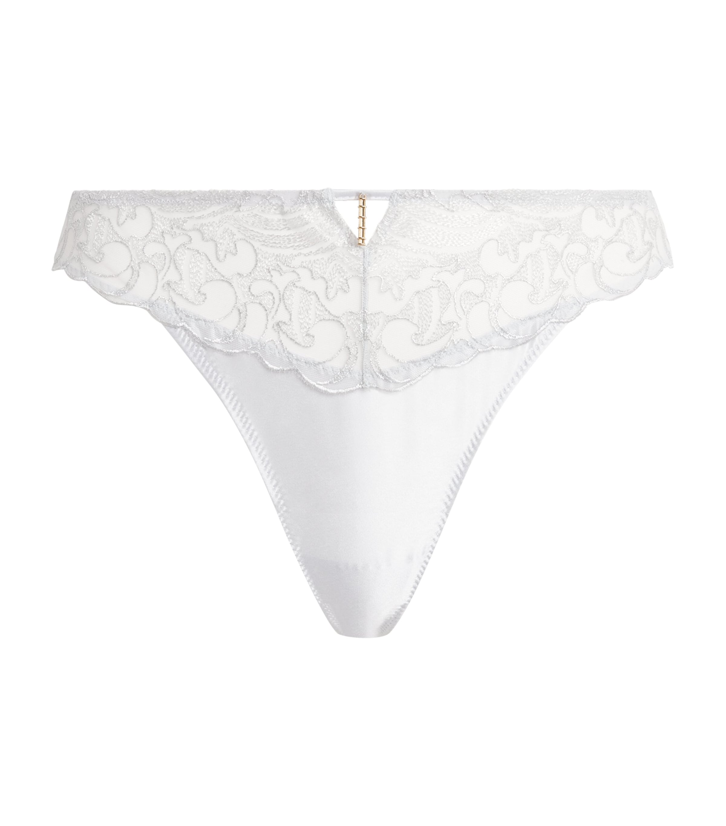 Aubade Lace-trim Tanga Briefs In White