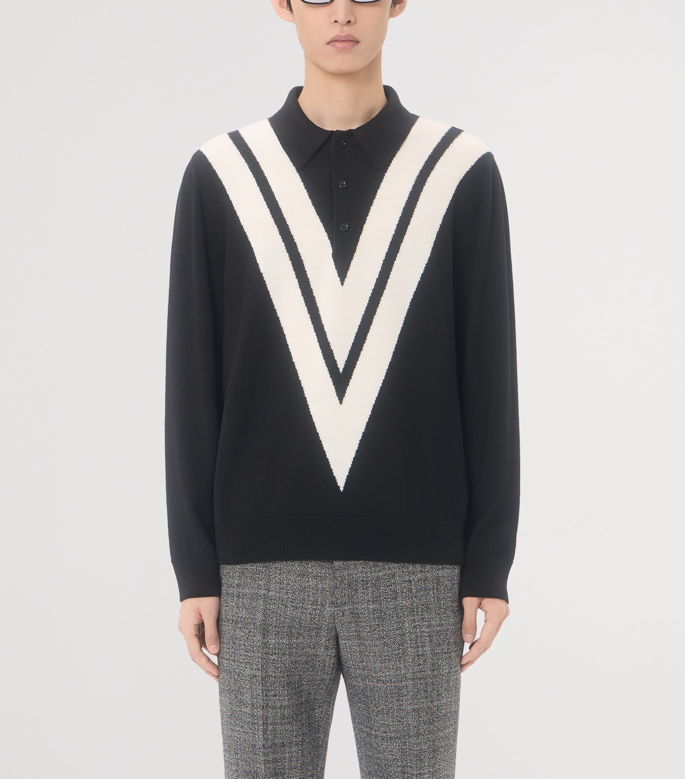 Valentino Garavani Mens Virgin Wool Logo Polo Shirt Image 2
