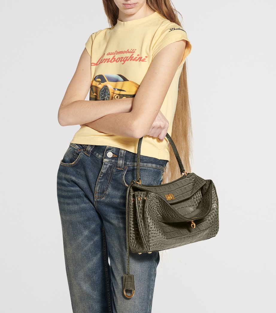 Embossed Leather Rodeo Shoulder Bag 3258 Image 2