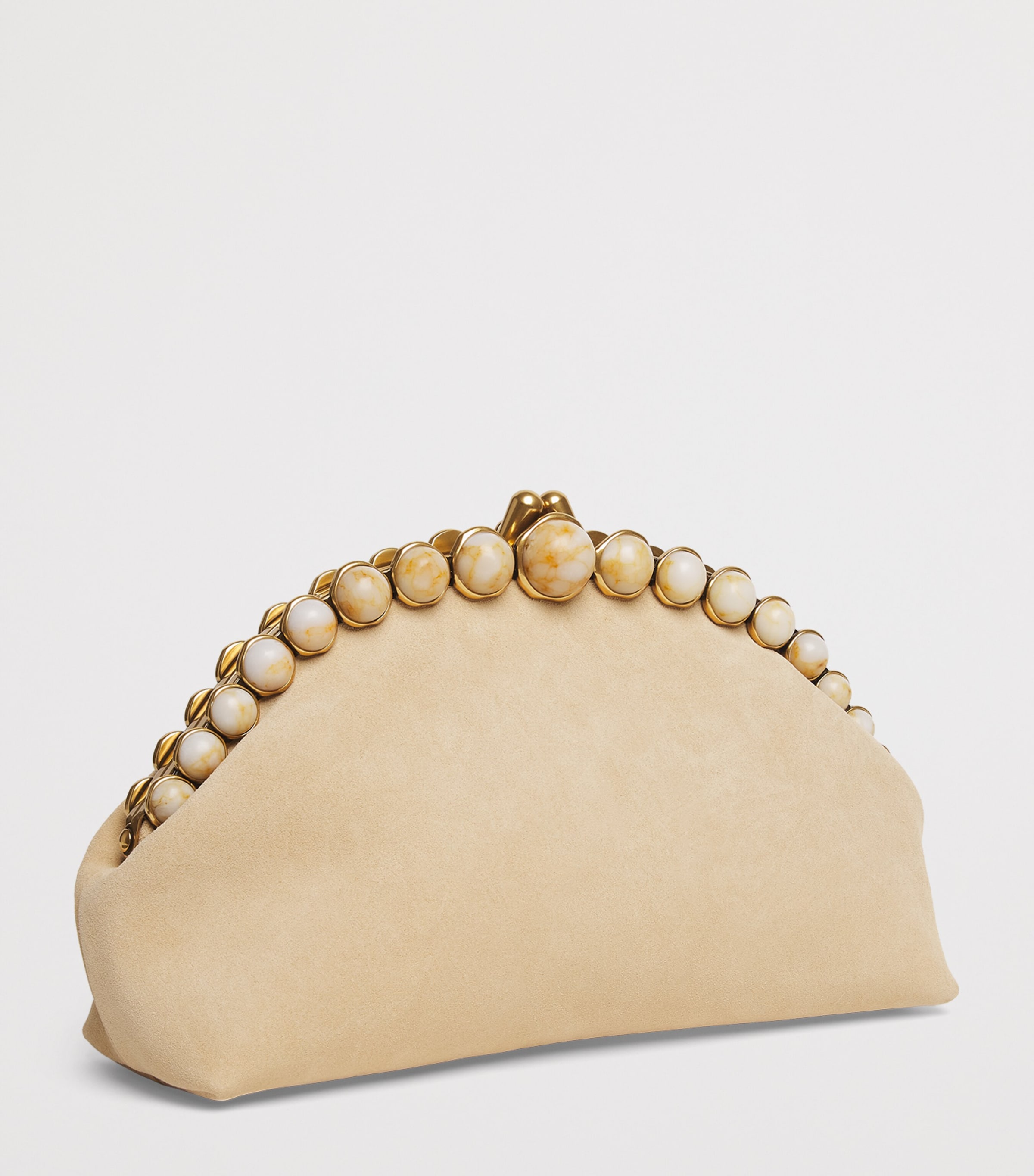 Cult Gaia Suede Una Clutch Bag Sand Image 3