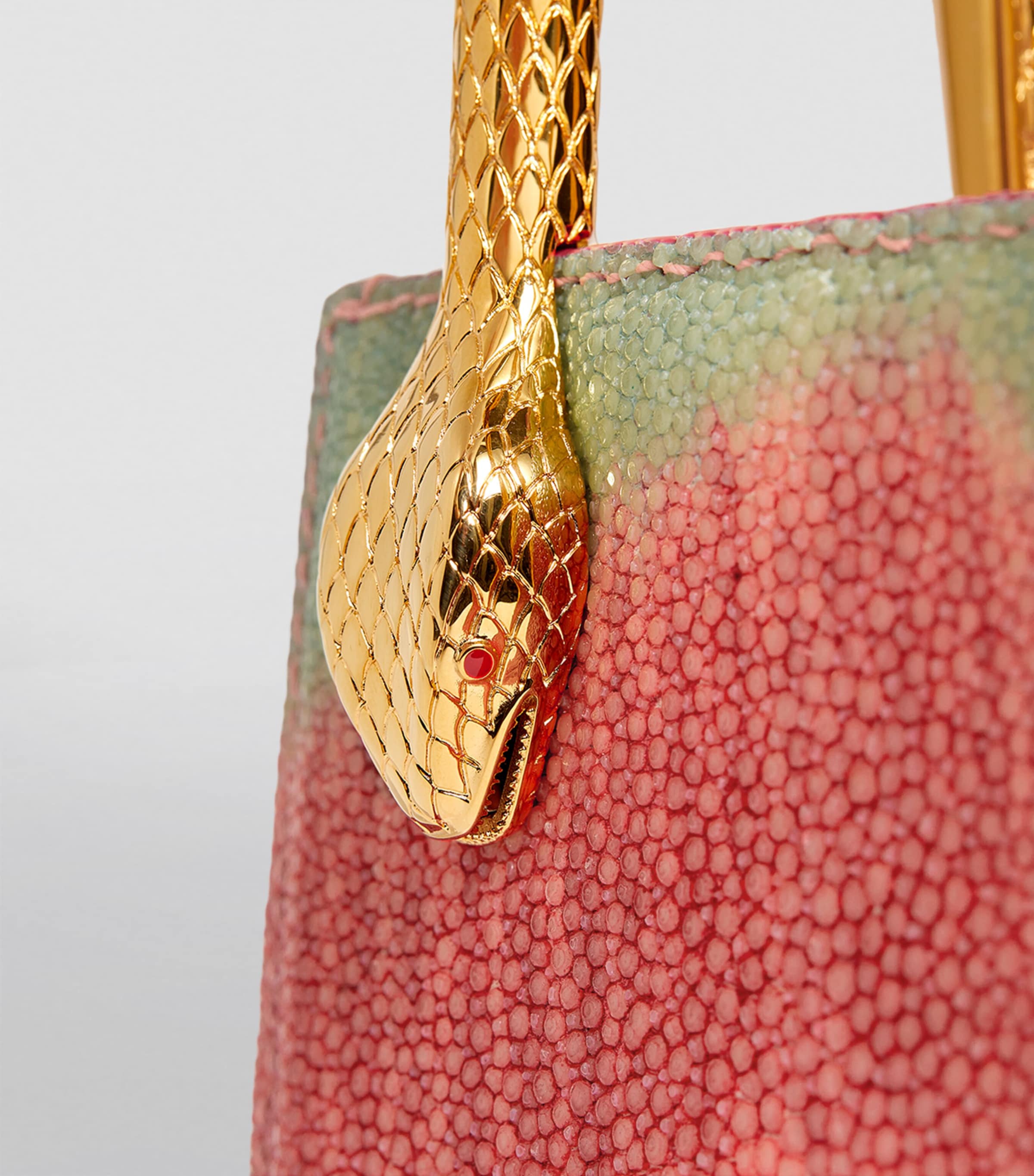 Galuchat Leather Serpentine Cross-Body Bag MULTICOLOR Image 6