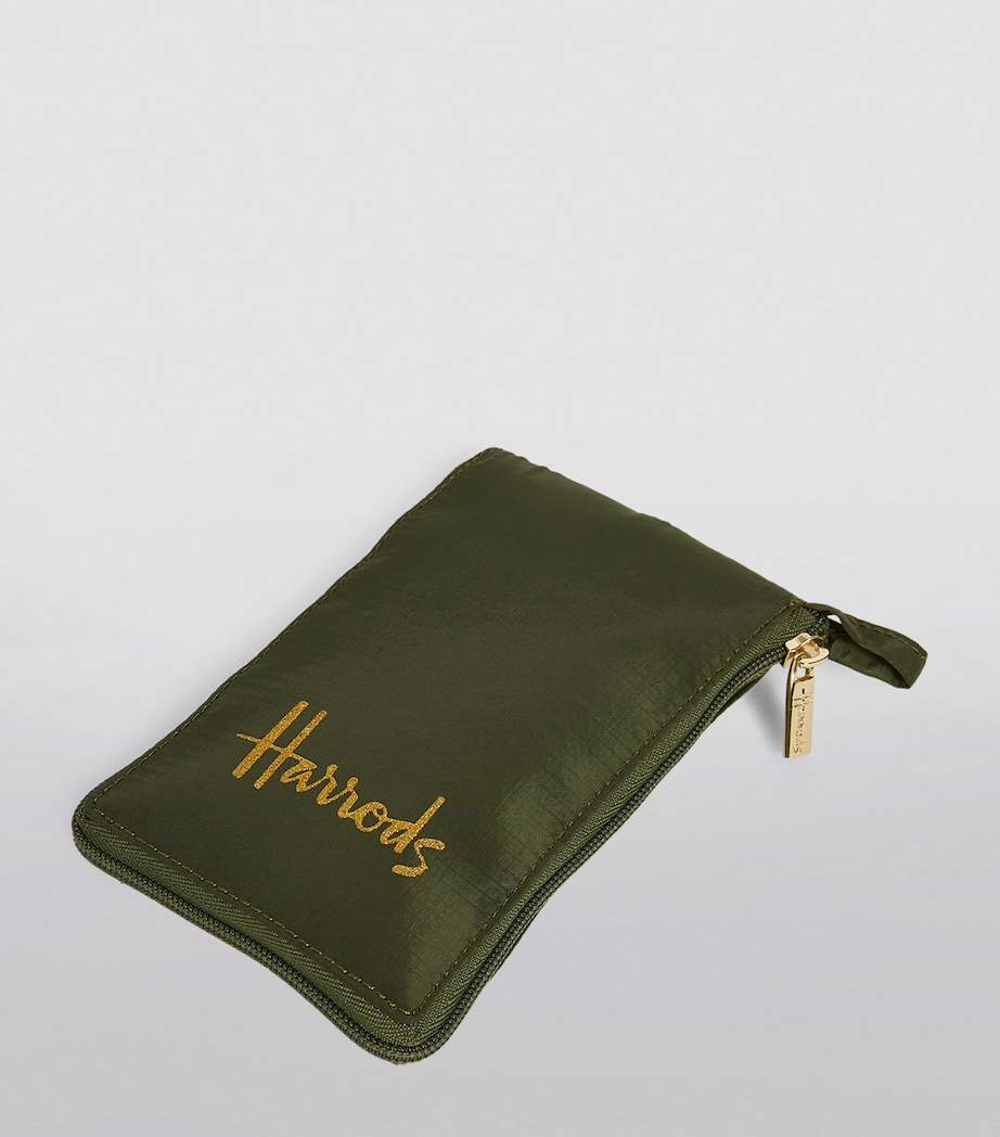 Harrods Recycled Logo Pocket Shopper Bag Green Image 6