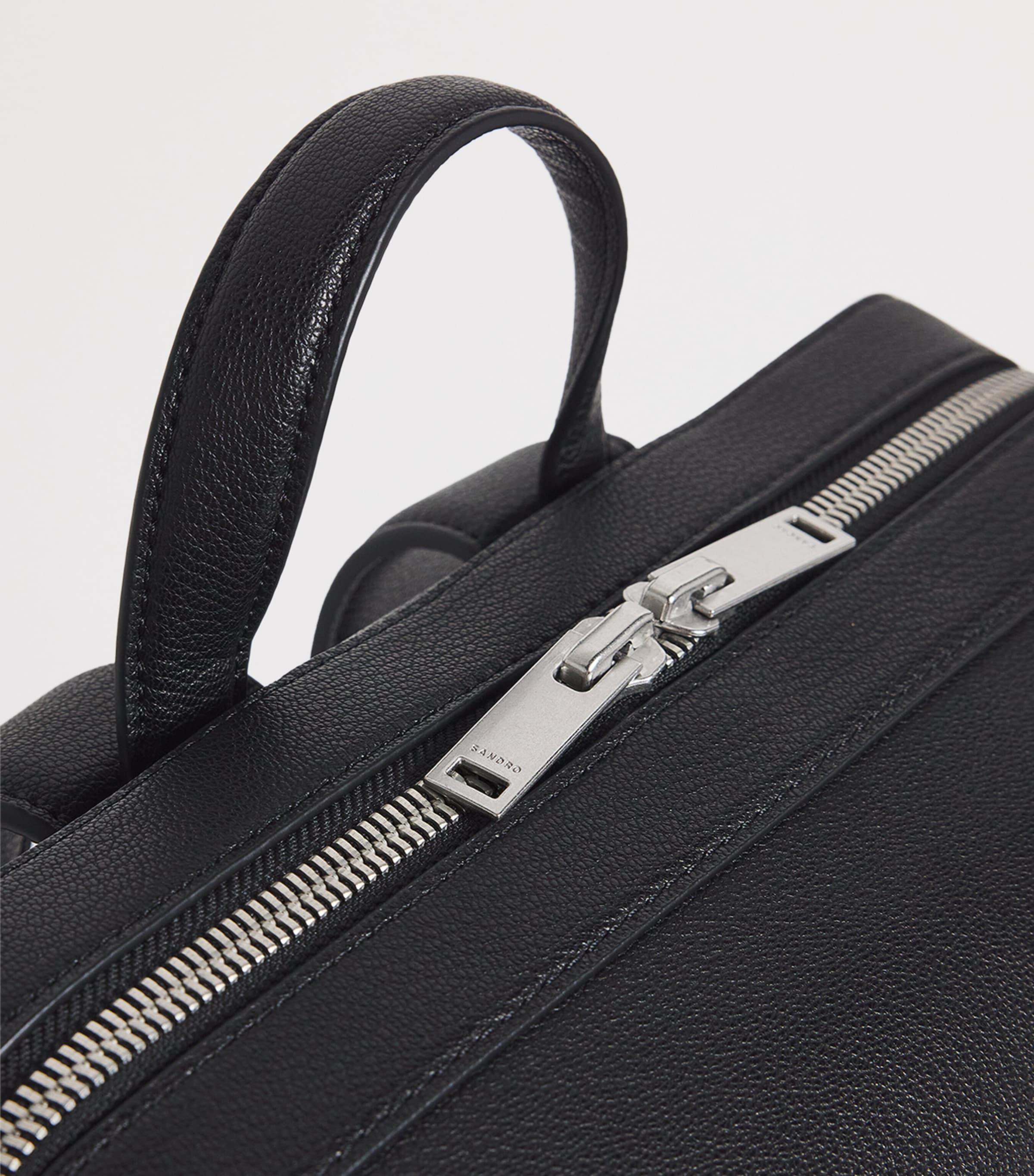 Leather Logo Backpack BLACK Image 6