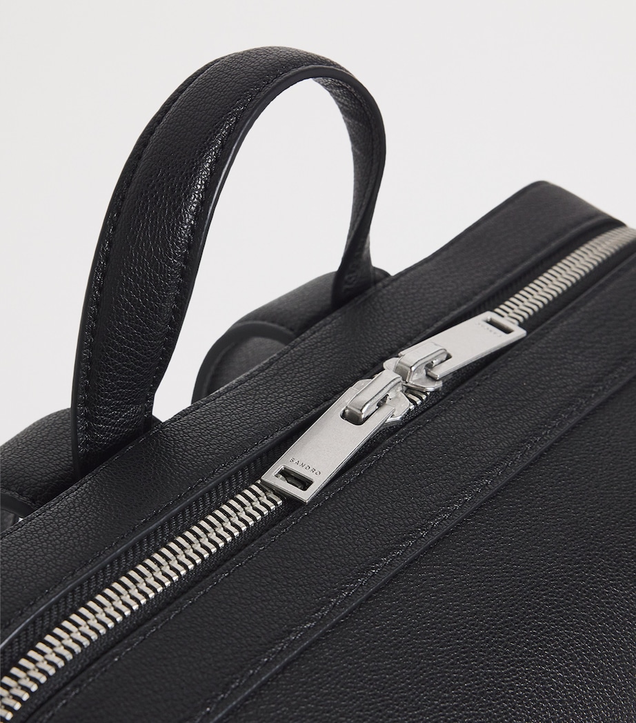 Leather Logo Backpack BLACK Image 6