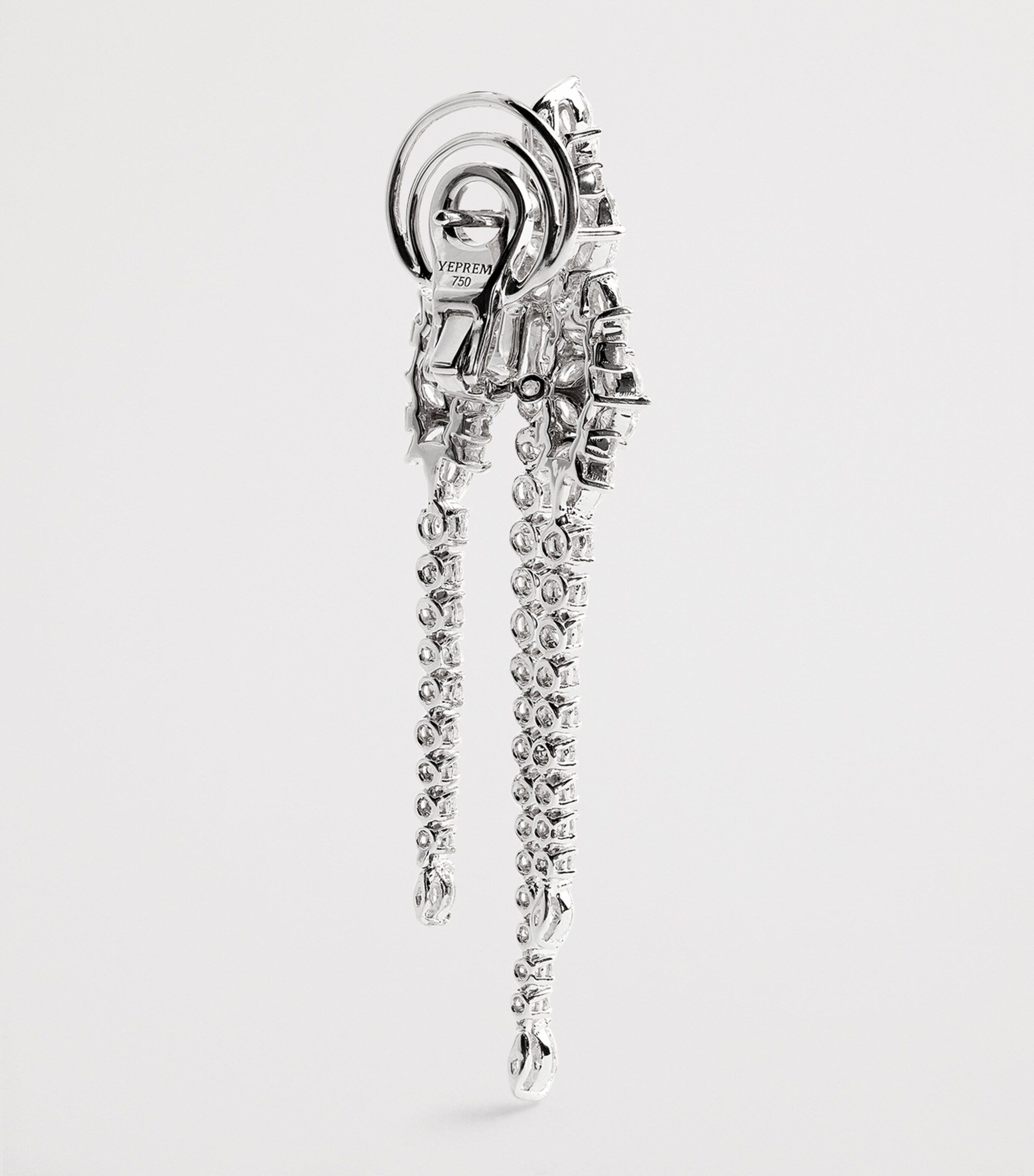 White Gold and Diamond Y-Couture State Drop Earrings WHITE GOLD Image 4