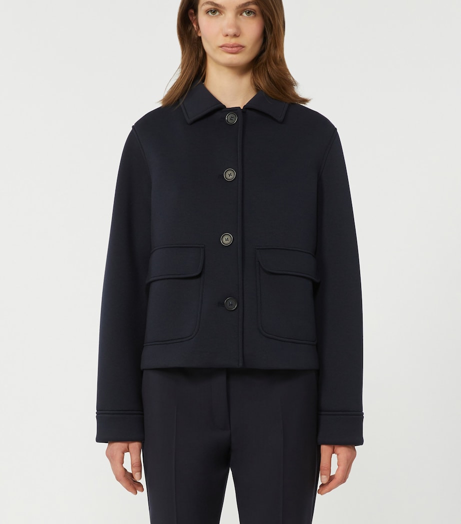 Weekend Max Mara Womens Jersey Twin-Pocket Overshirt Navy Image 2