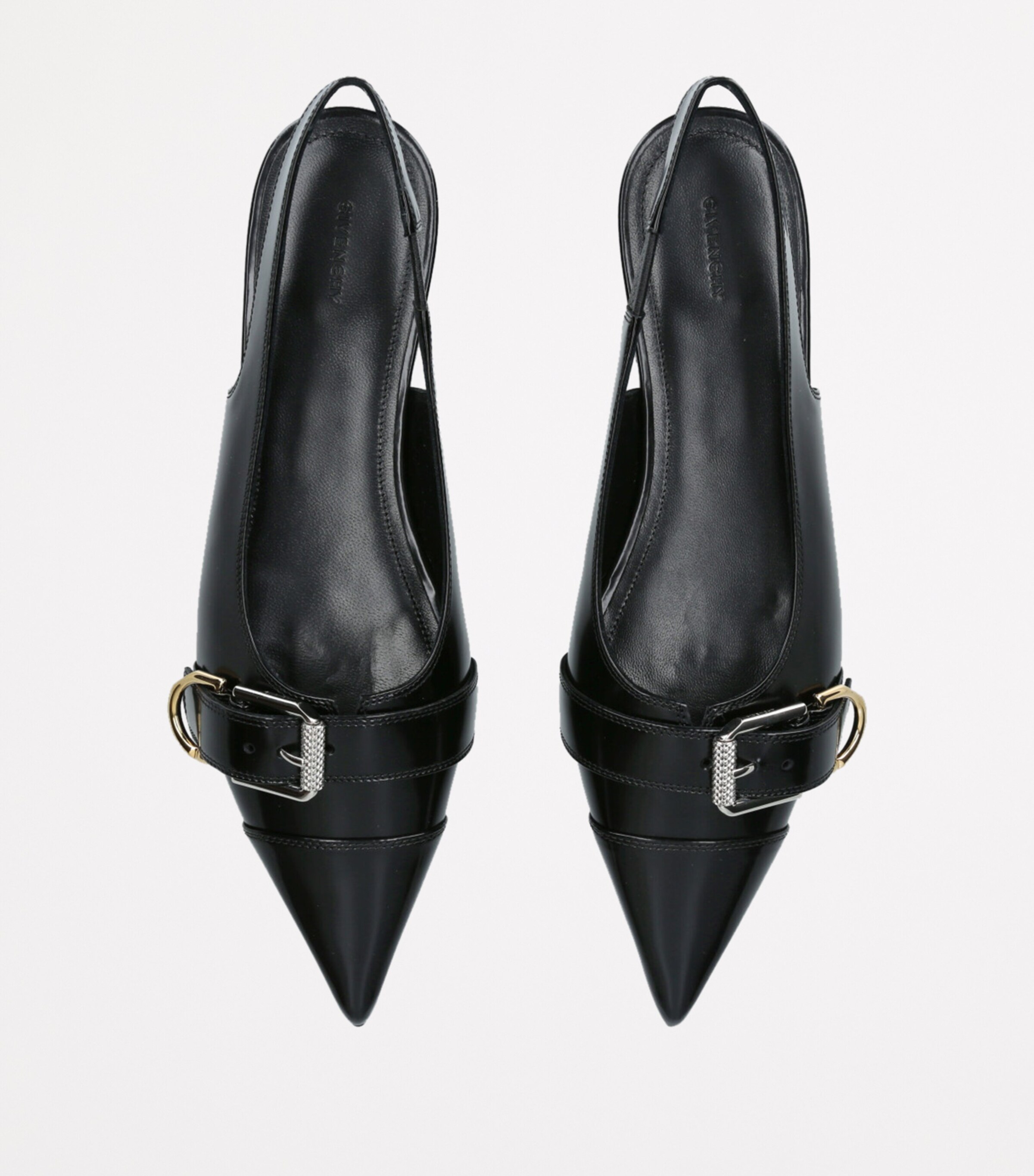 Leather Voyou Slingback Flats BLACK Image 4