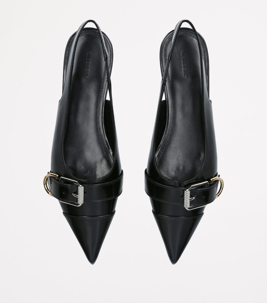Leather Voyou Slingback Flats BLACK Image 4