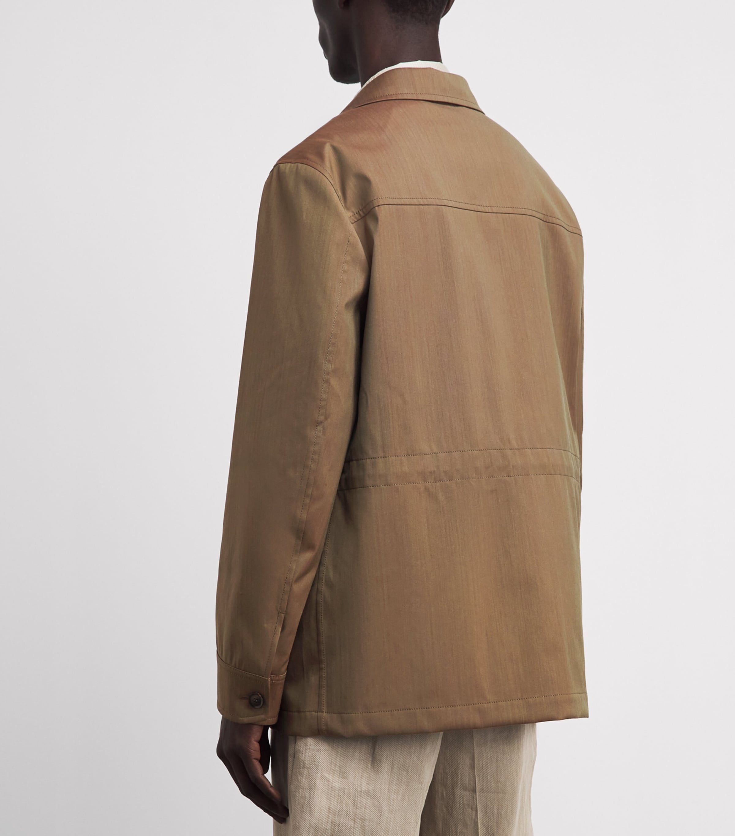 Brioni Mens Leather-Trim Blazer Image 5