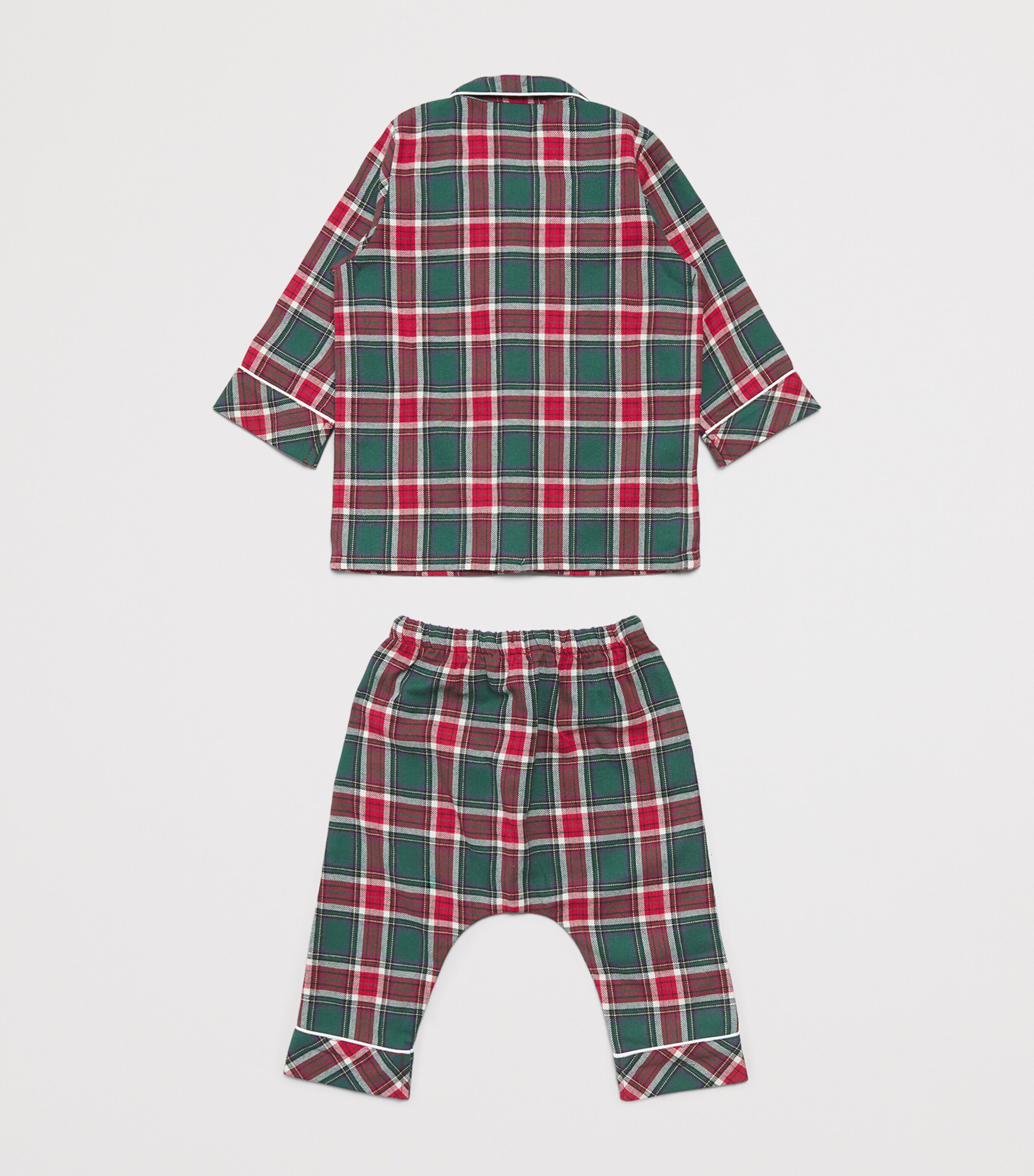 Marie-Chantal Cotton Check Charles Pyjama Set (3-18 Months) Holly Green Image 2